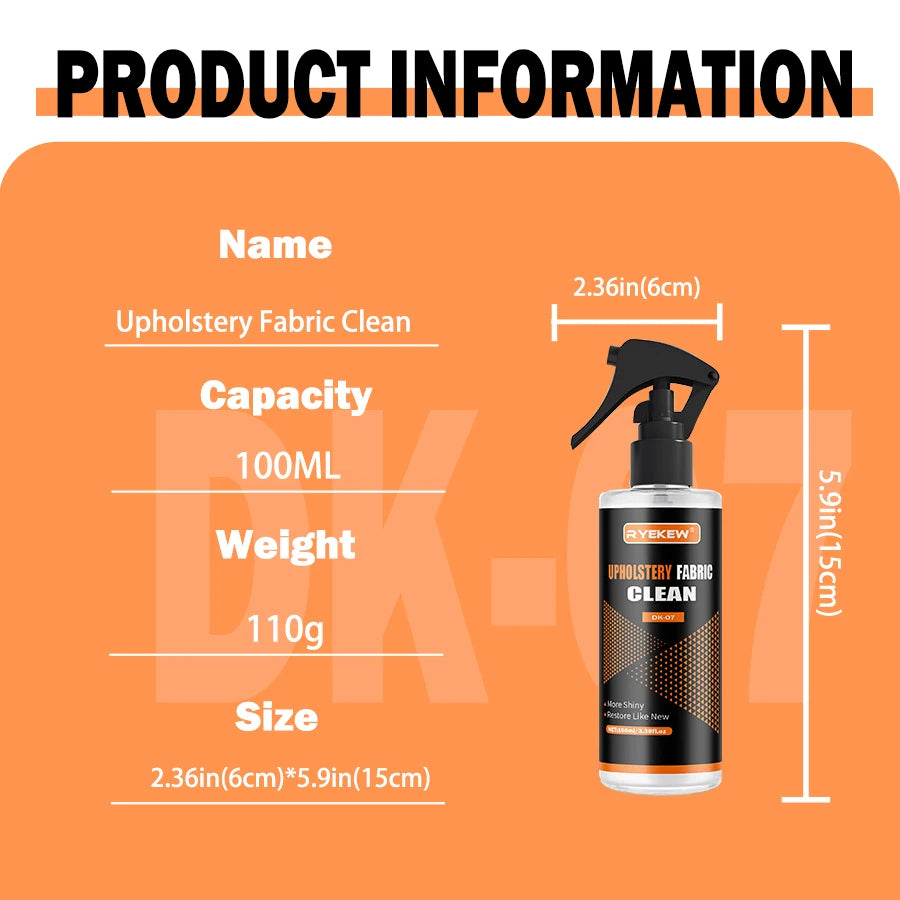 Car Interior Cleaner Leather Fabric Roof Cleaning Washing-Free Safety Belt Cleaner Powerful Stain Removal Auto Detailing