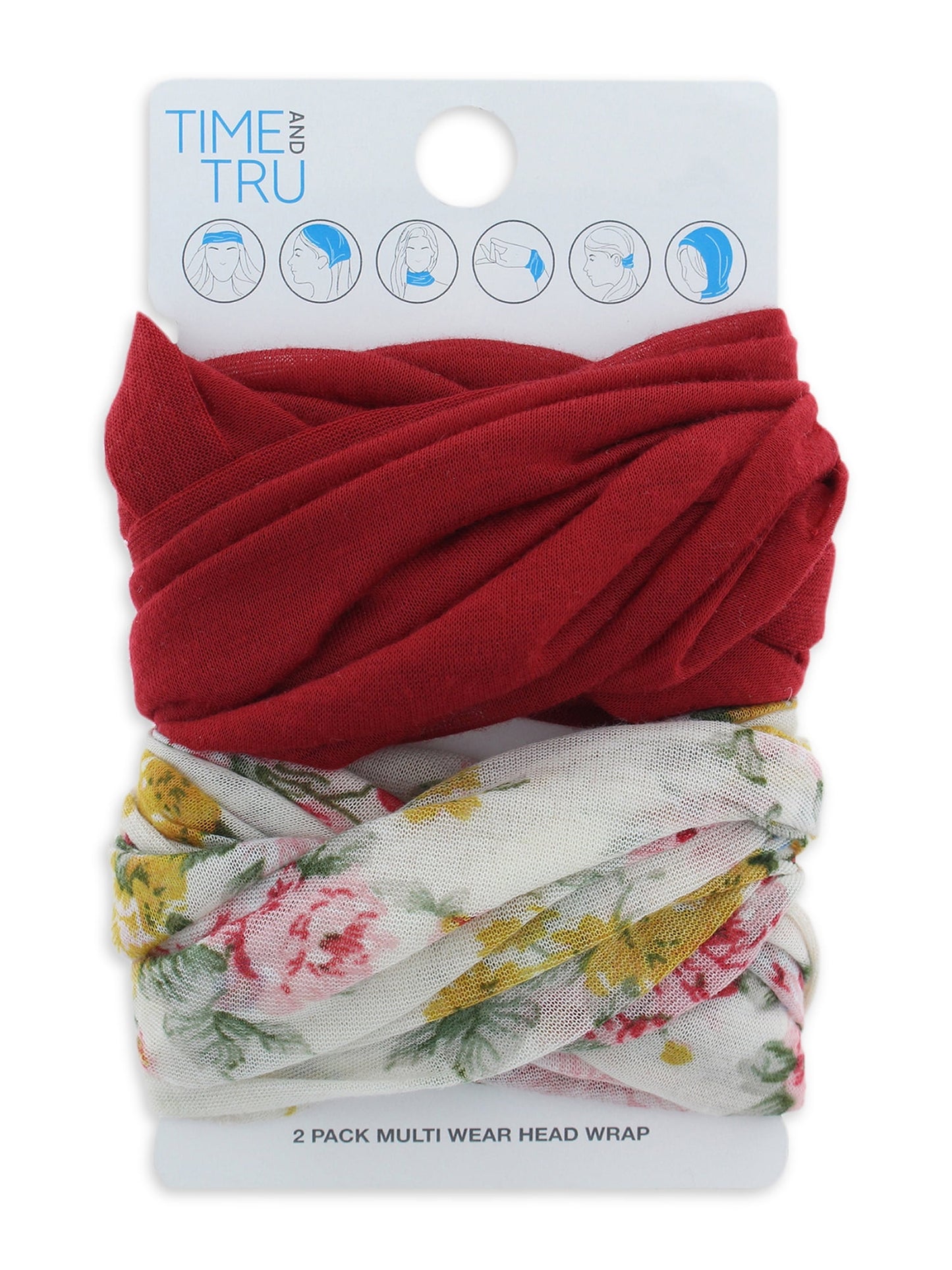Time and Tru Women’s Solid Head Wrap, 2-Pack