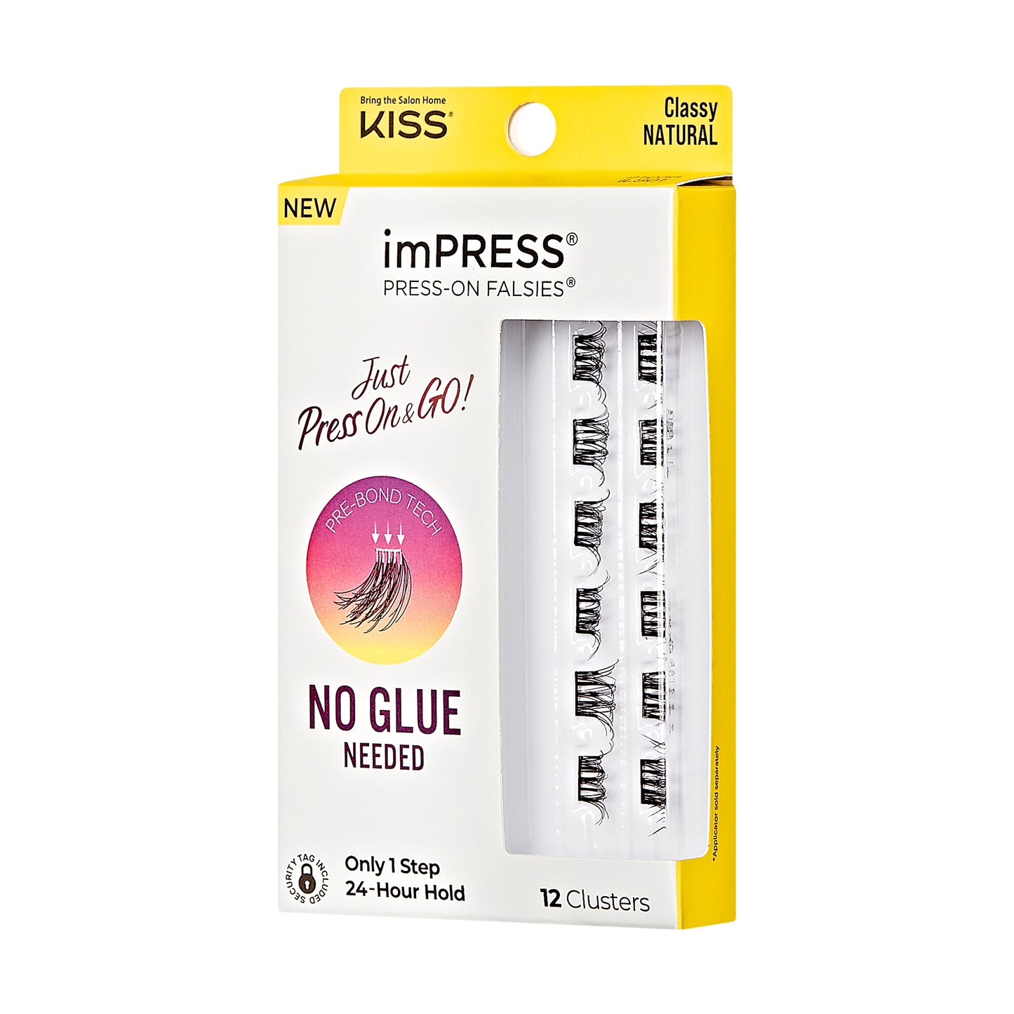 KISS USA imPRESS Press-On Falsies Eyelash Clusters Minipack, Natural,