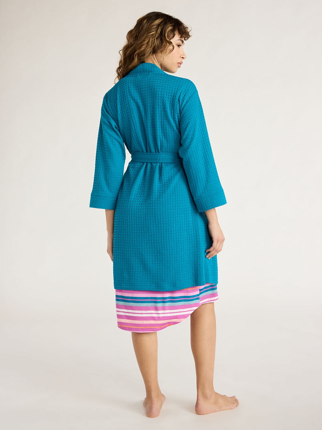 Joyspun Women's Shawl Collar Knit Robe, Size S to 3X