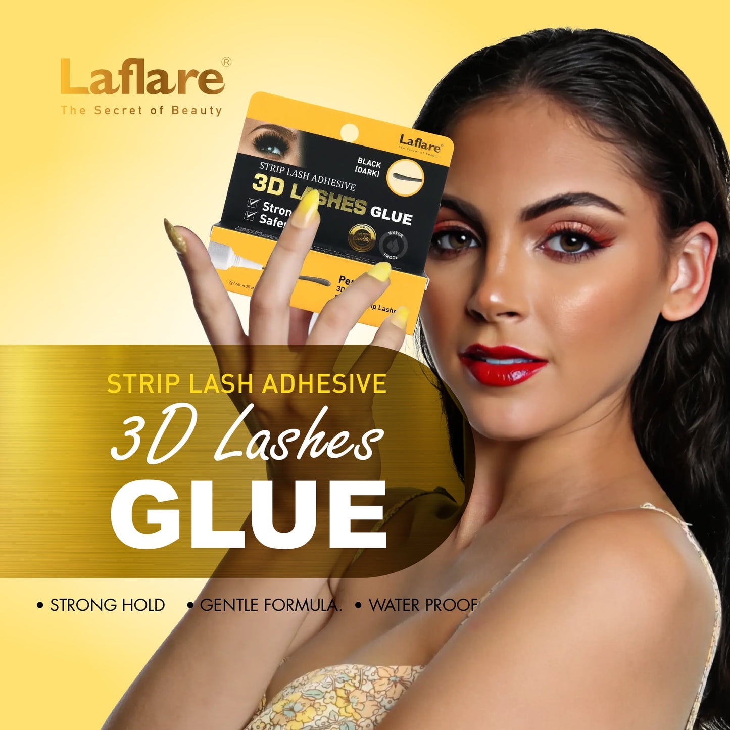 Laflare 3D Bond False Eyelash Adhesive Black, Glue for Lashes.