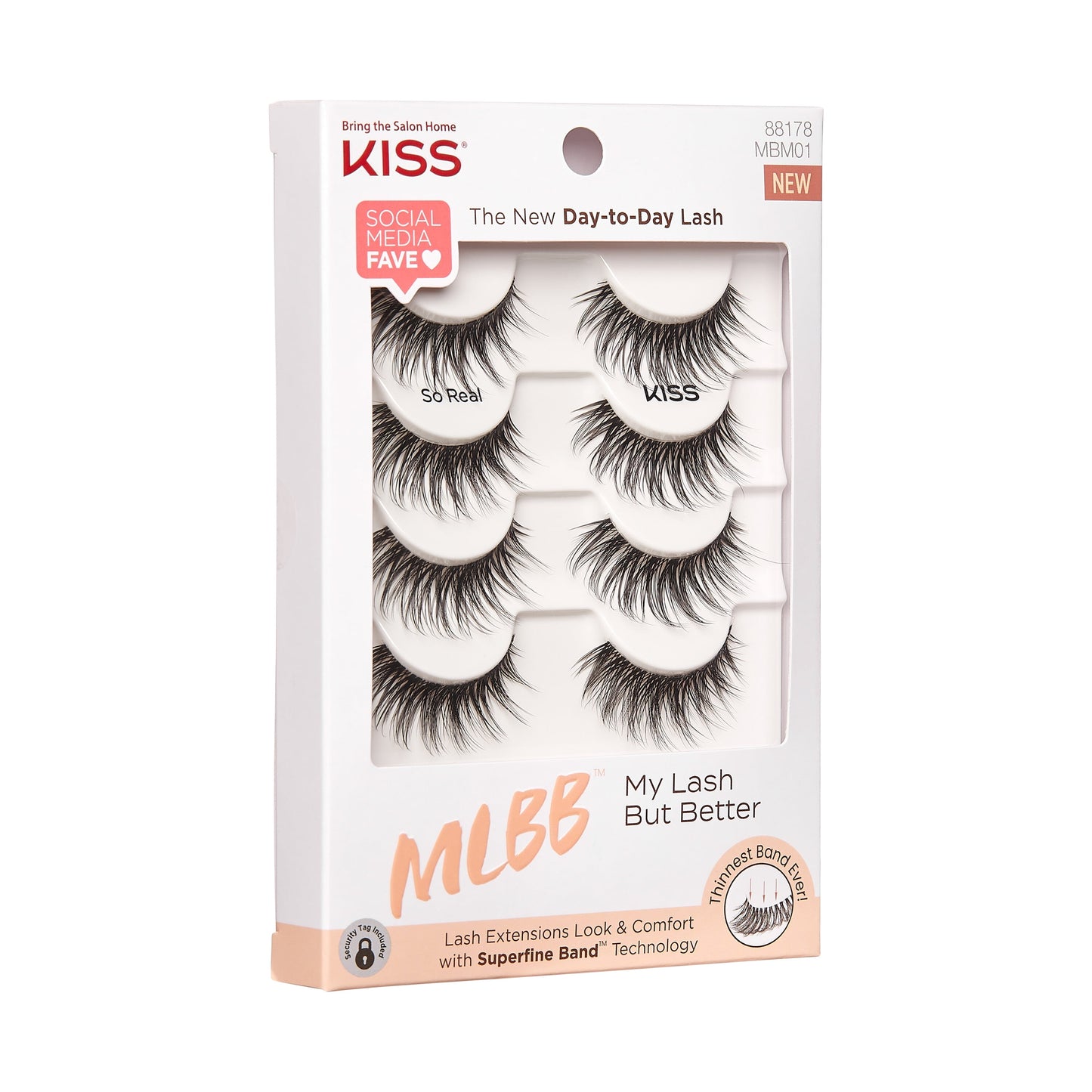 KISS My Lash But Better Fake Eyelashes Multipack, ‘So Real’, Black