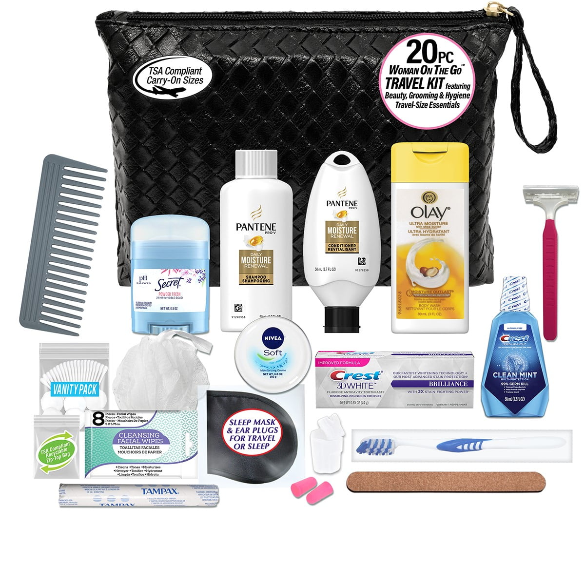 Convenience Kits International Women’s Premium 20-Piece Kit with Tra