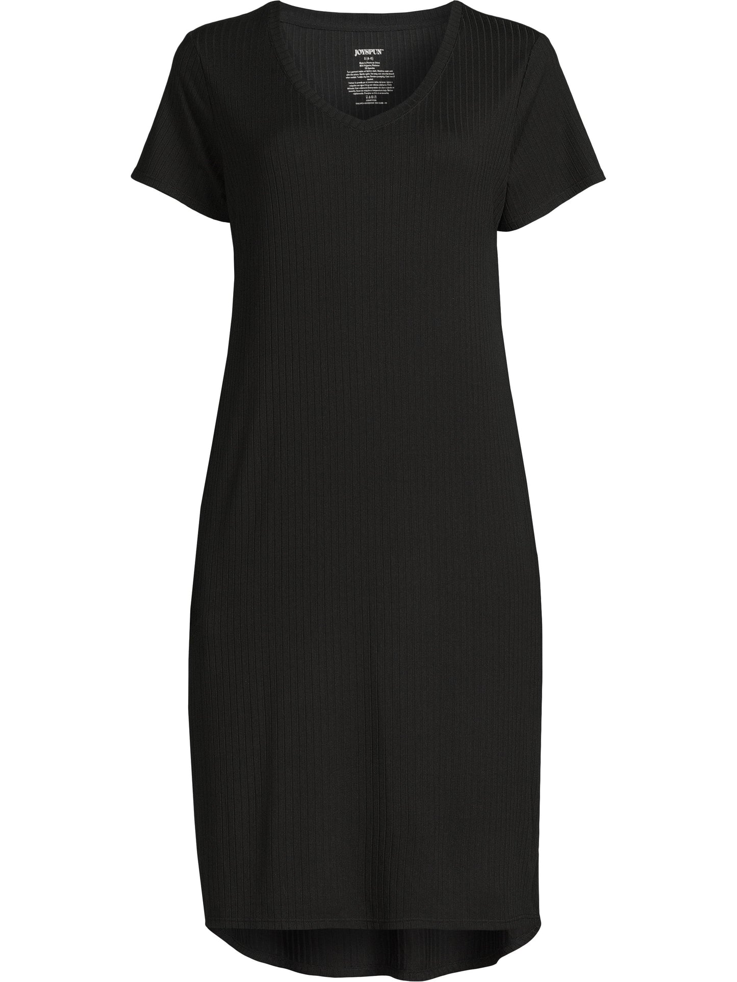 Joyspun Women's Ribbed Knit Midi Sleep Chemise, Sizes XS to 3X