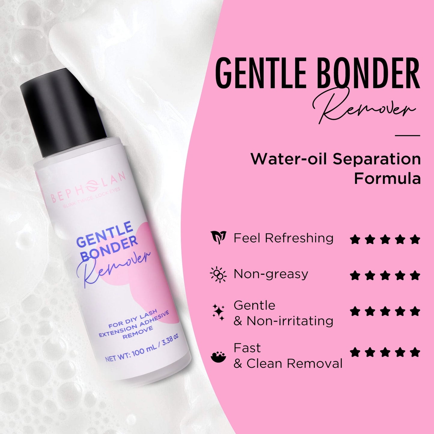BEPHOLAN Lash Glue Remover, DIY Eyelash Extension Remover, Bond & Seal
