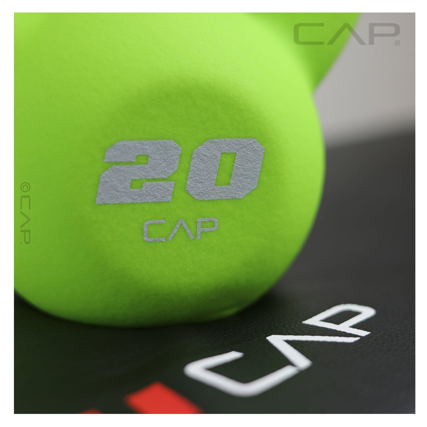 CAP, 20lb Neoprene Coated Kettlebell, Green