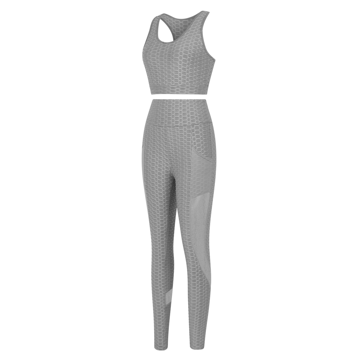 Womens 2PC Butt Lifting Workout Sets Yoga Leggings with Sports Bra Act