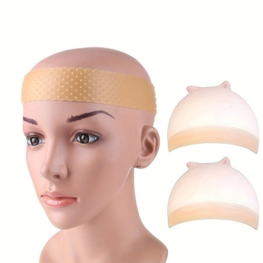 Adjustable Silicone Wig Headband  With HD Wig Cap Non Slip Wig Bands S
