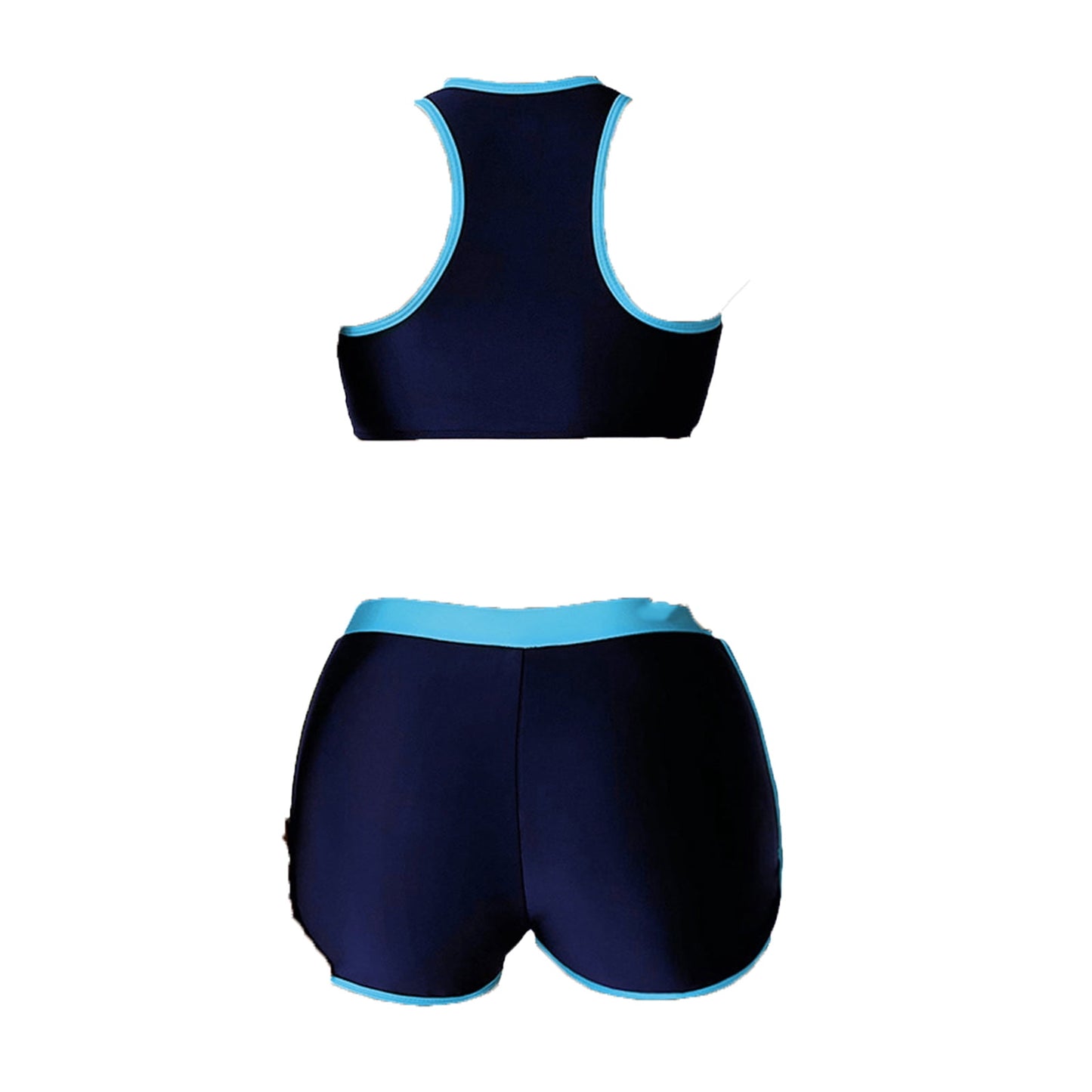 Nyeemya Women's Workout Set Yoga Bra Crop Top with Bodycon Shorts Trac