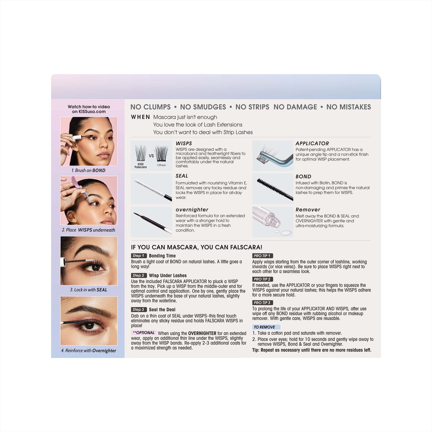 KISS Falscara False Eyelash Special Edition Starter Kit, 24 Lash Wisps