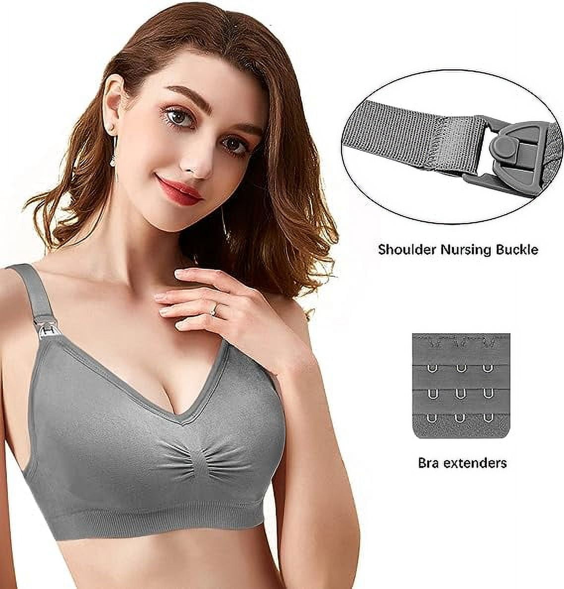 HBlife 5 Pack Nursing Bras for Breastfeeding Womens Maternity Bras Sea