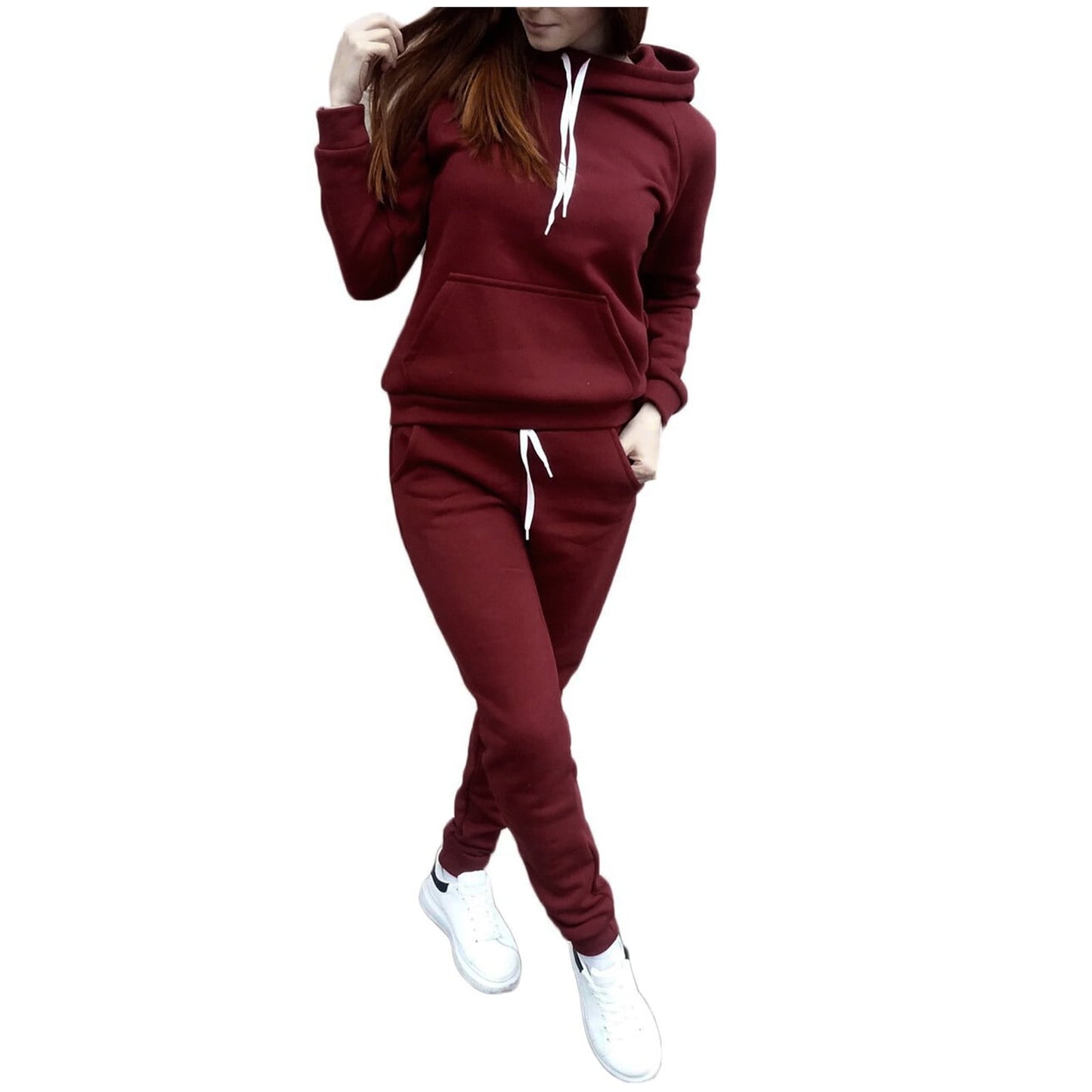 Besolor Women Jogger Outfit Matching Sweat Suits Long Sleeve Hooded Sw
