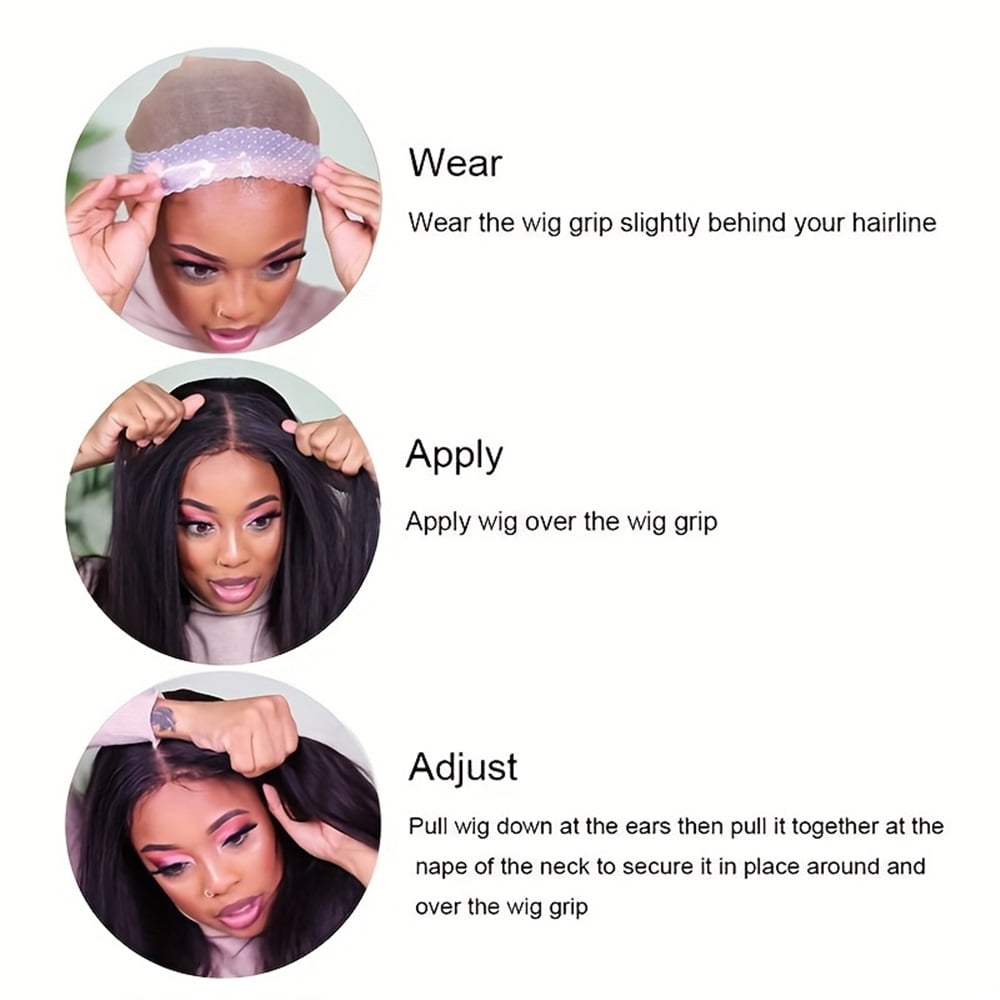 Adjustable Silicone Wig Headband  With HD Wig Cap Non Slip Wig Bands S
