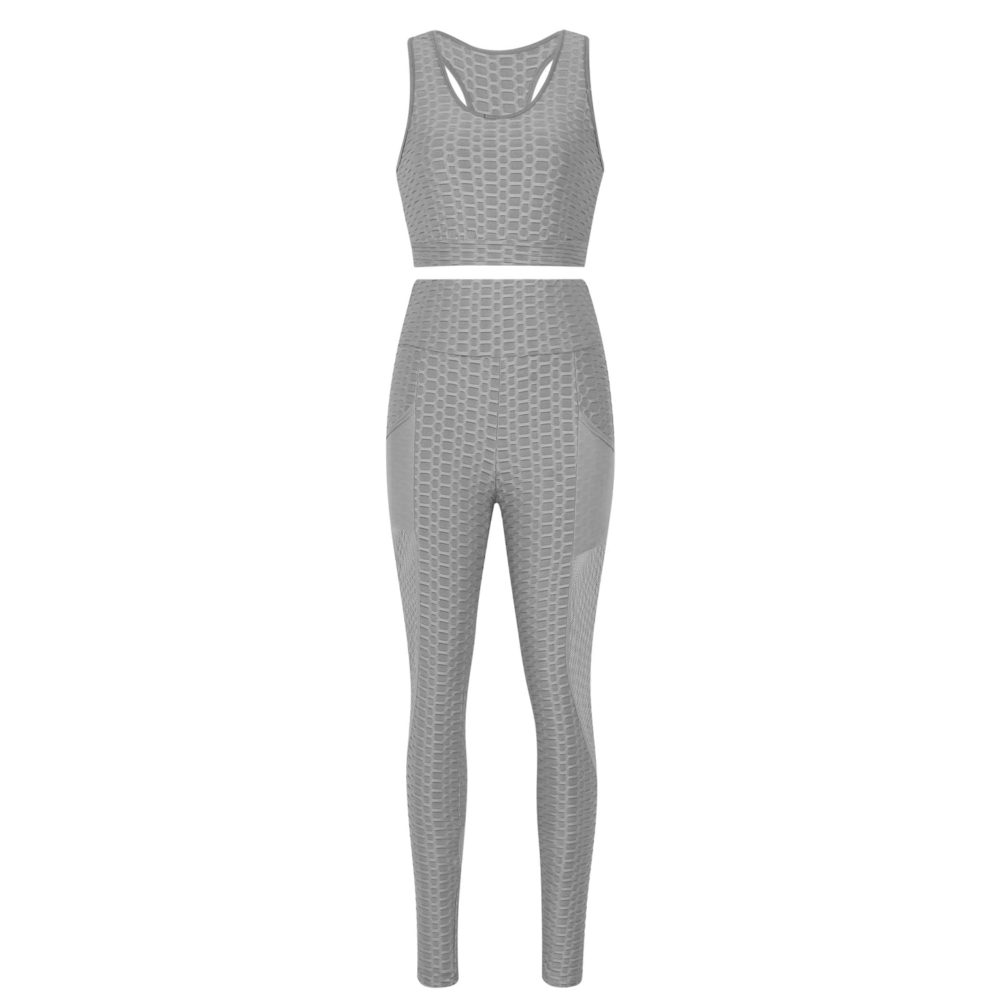 Womens 2PC Butt Lifting Workout Sets Yoga Leggings with Sports Bra Act