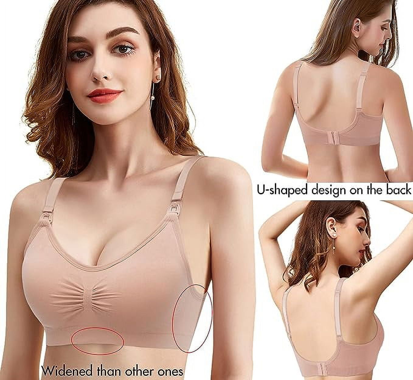 HBlife 5 Pack Nursing Bras for Breastfeeding Womens Maternity Bras Sea