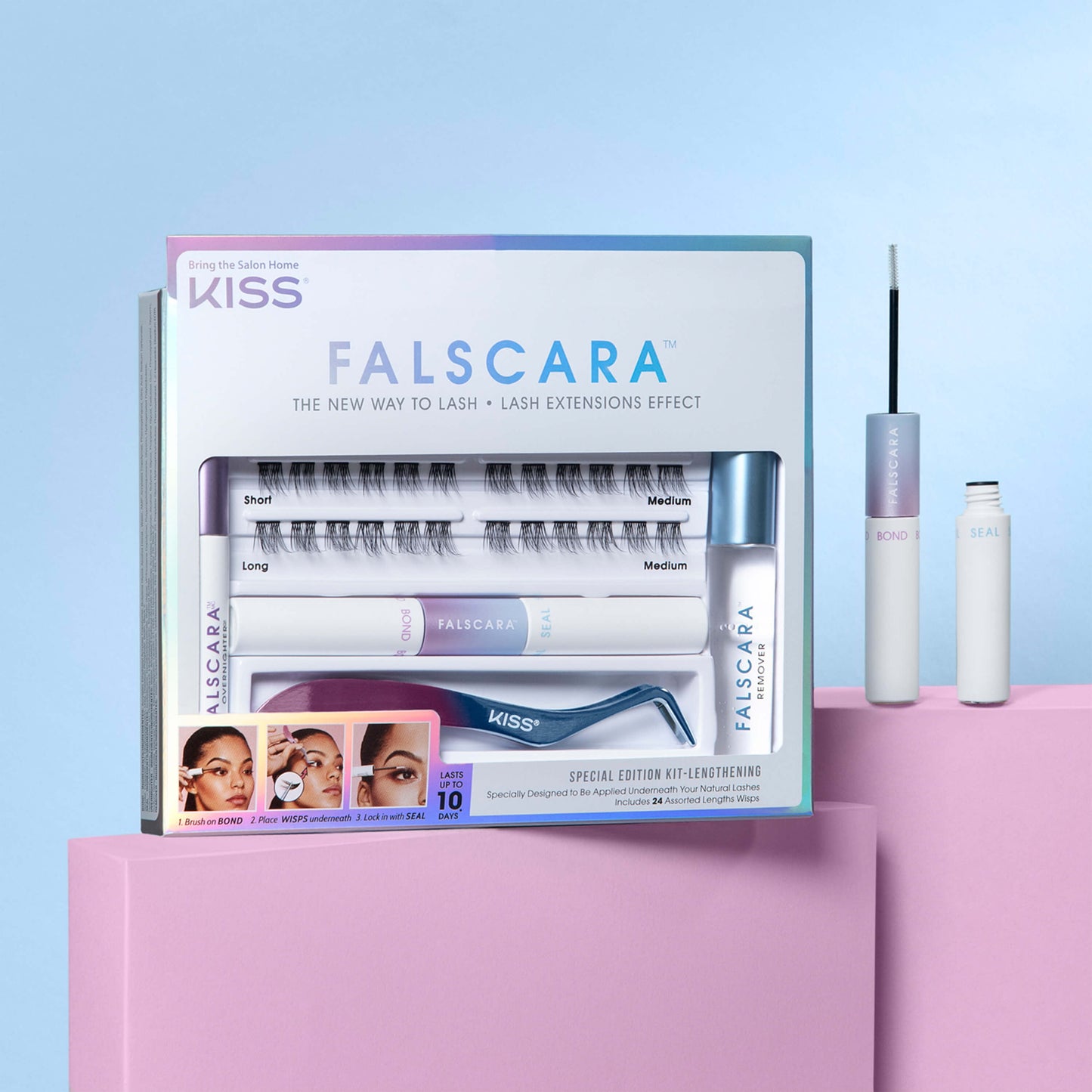 KISS Falscara False Eyelash Special Edition Starter Kit, 24 Lash Wisps