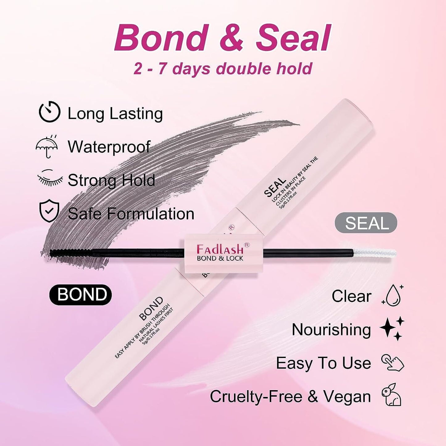 Fadlash DIY Lash Extension Kit, Cluster Lashes kit, with lash bond and