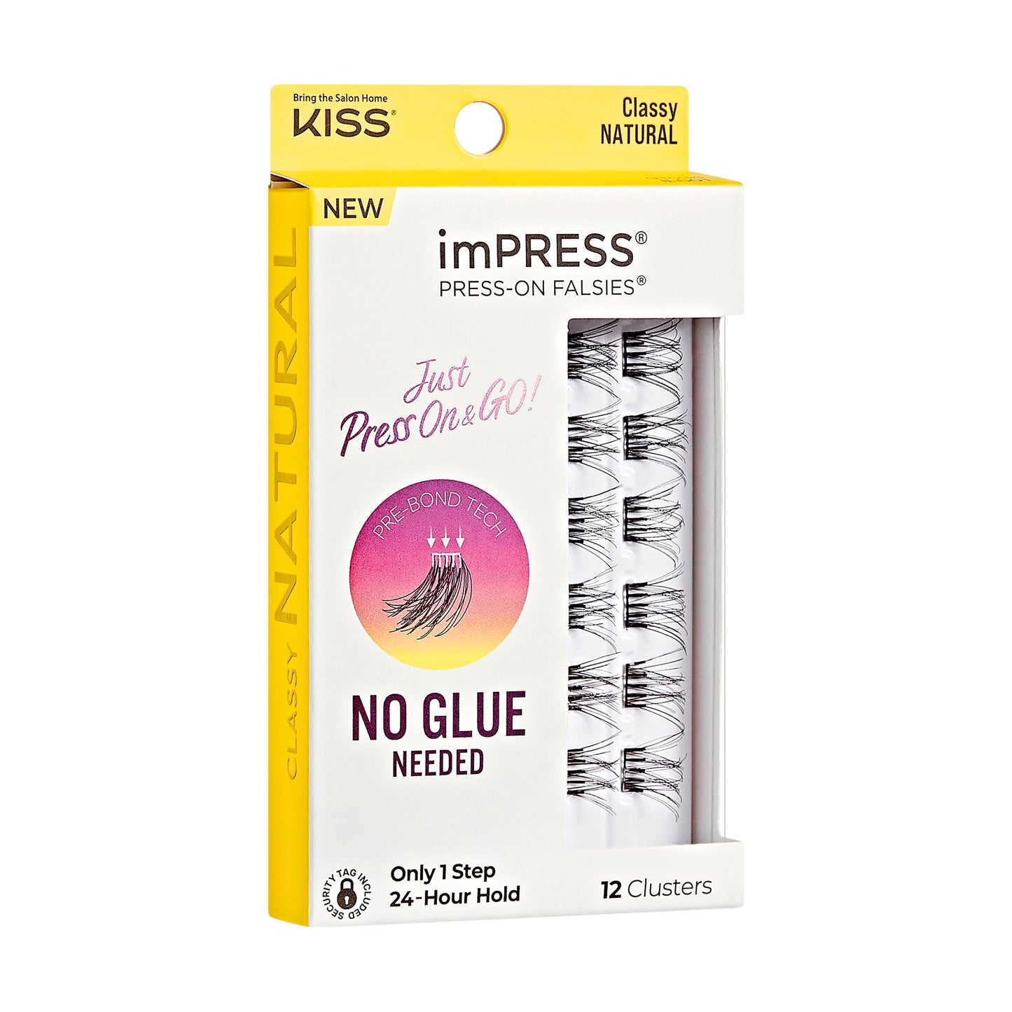 KISS USA imPRESS Press-On Falsies Eyelash Clusters Minipack, Natural,