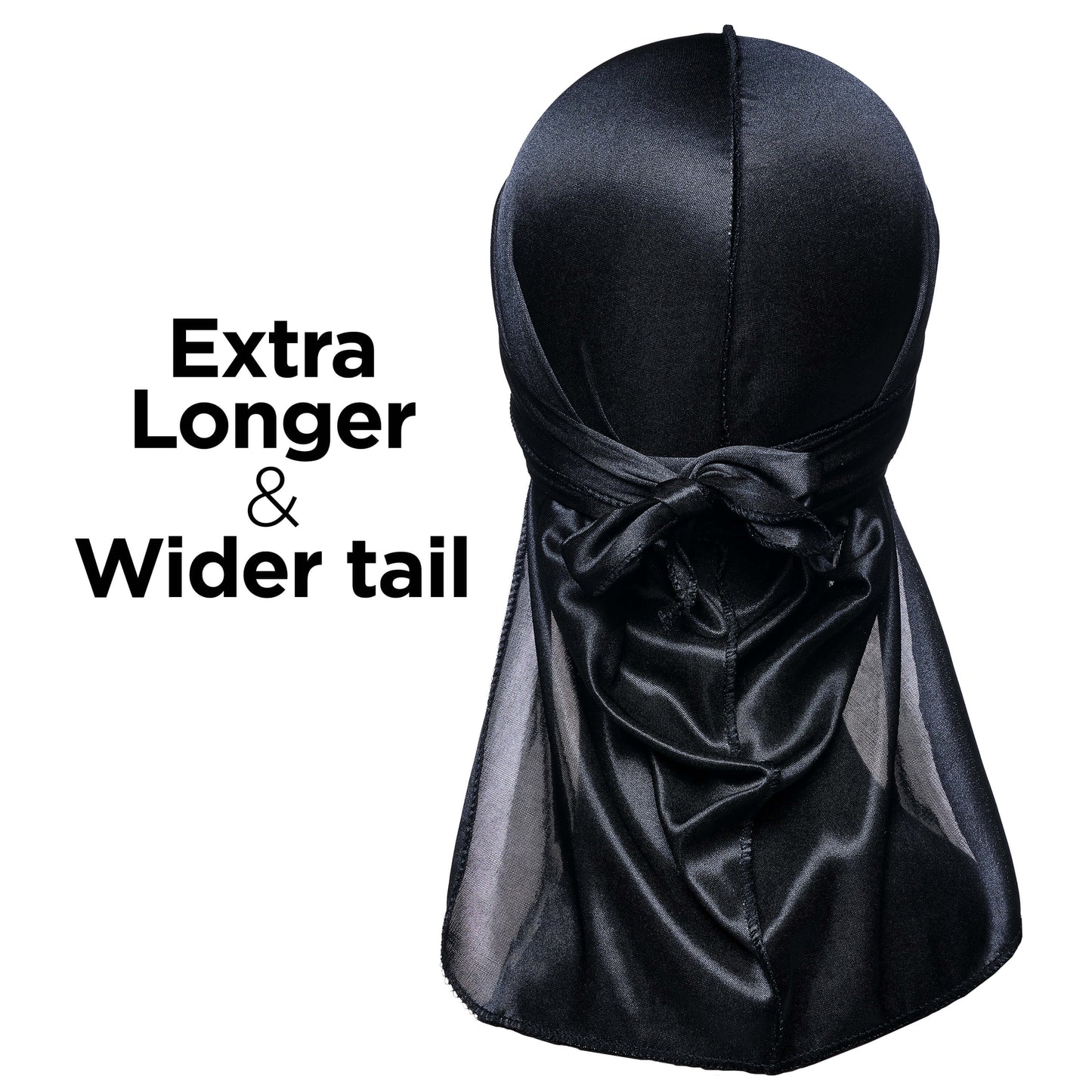 KISS Colors & Care Power Wave Satin Durag, Black, Unisex