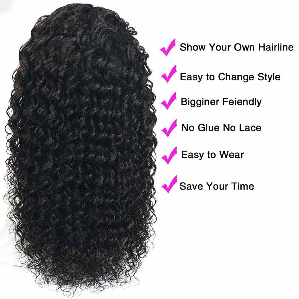 DOPI Headband Wigs Curly Glueless Wig for Black Woman Synthetic Hair