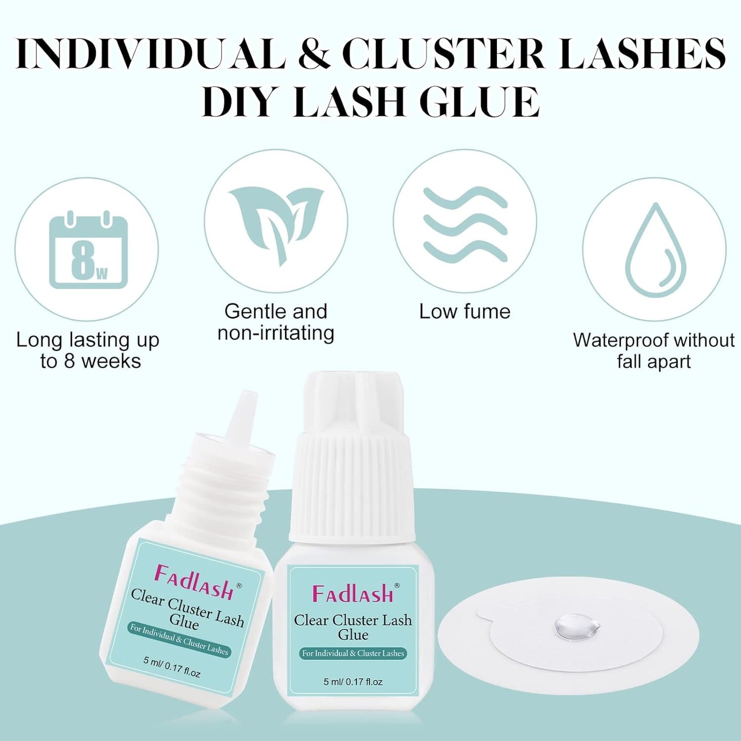Fadlash Cluster Lash Glue Individual Lash Glue 3-5S for Beginners 7-15