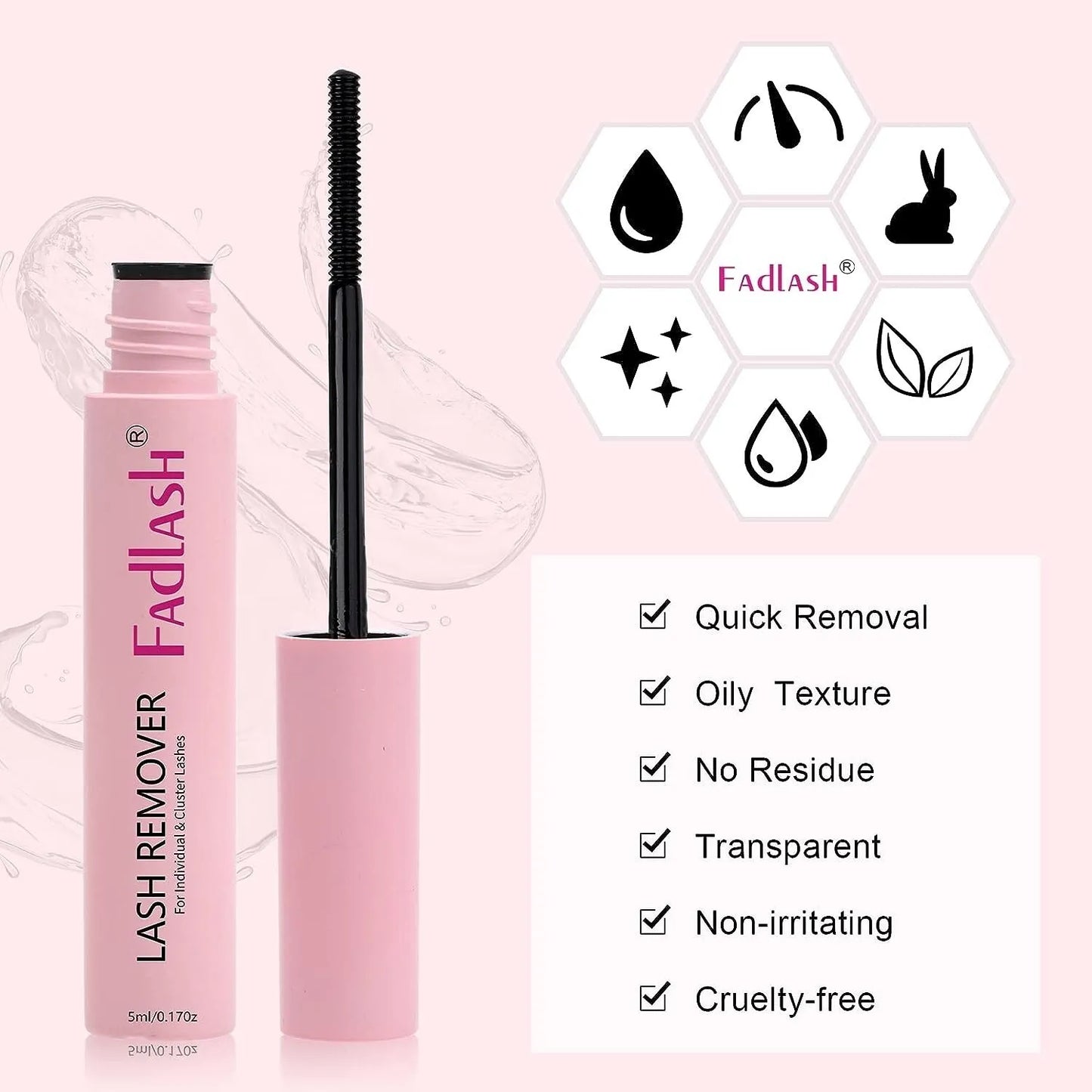 Fadlash Cluster Lash Glue Remover 5 ML Lash Remover for Cluster Indivi