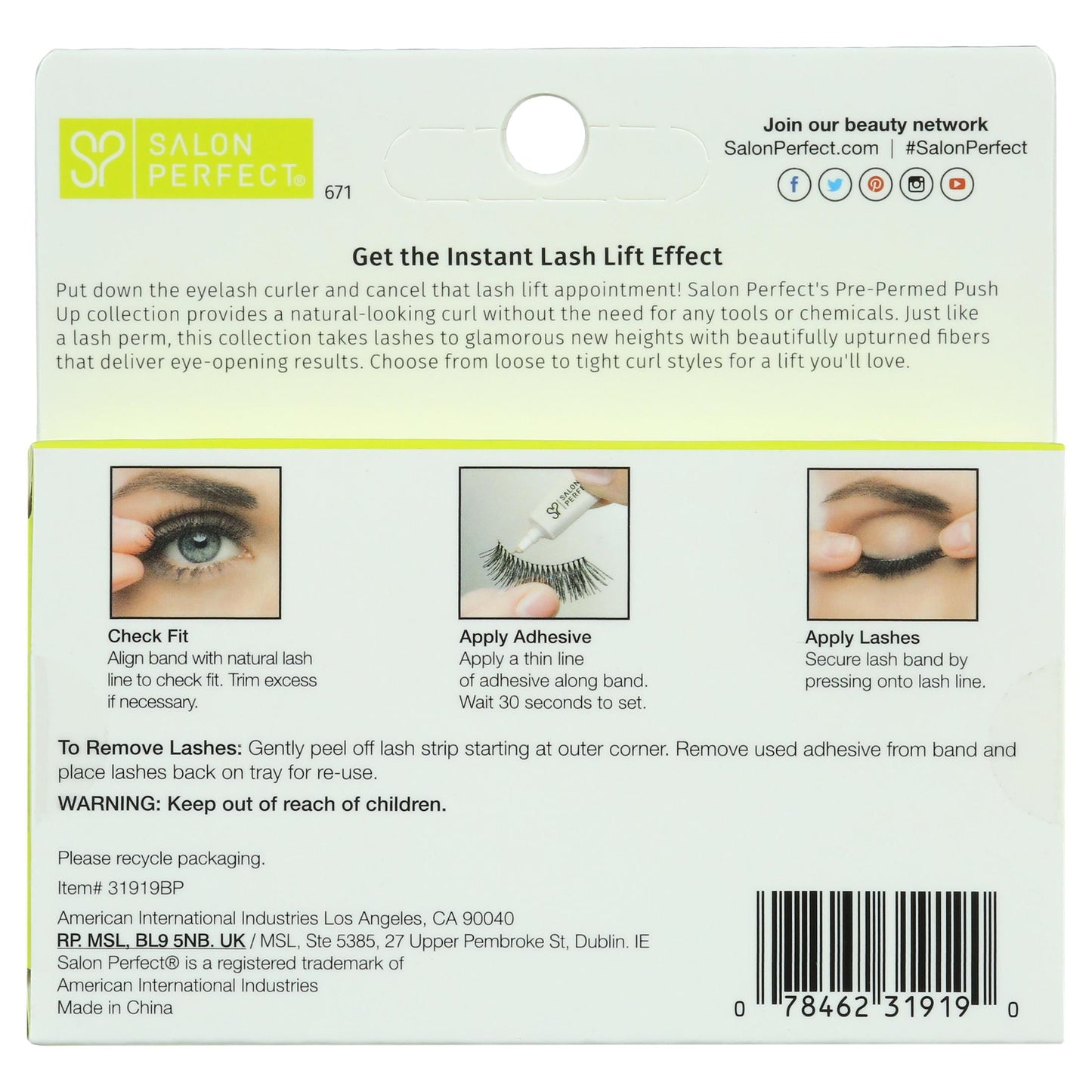 Salon Perfect Pre-Permed Lash, 671, 2 pairs