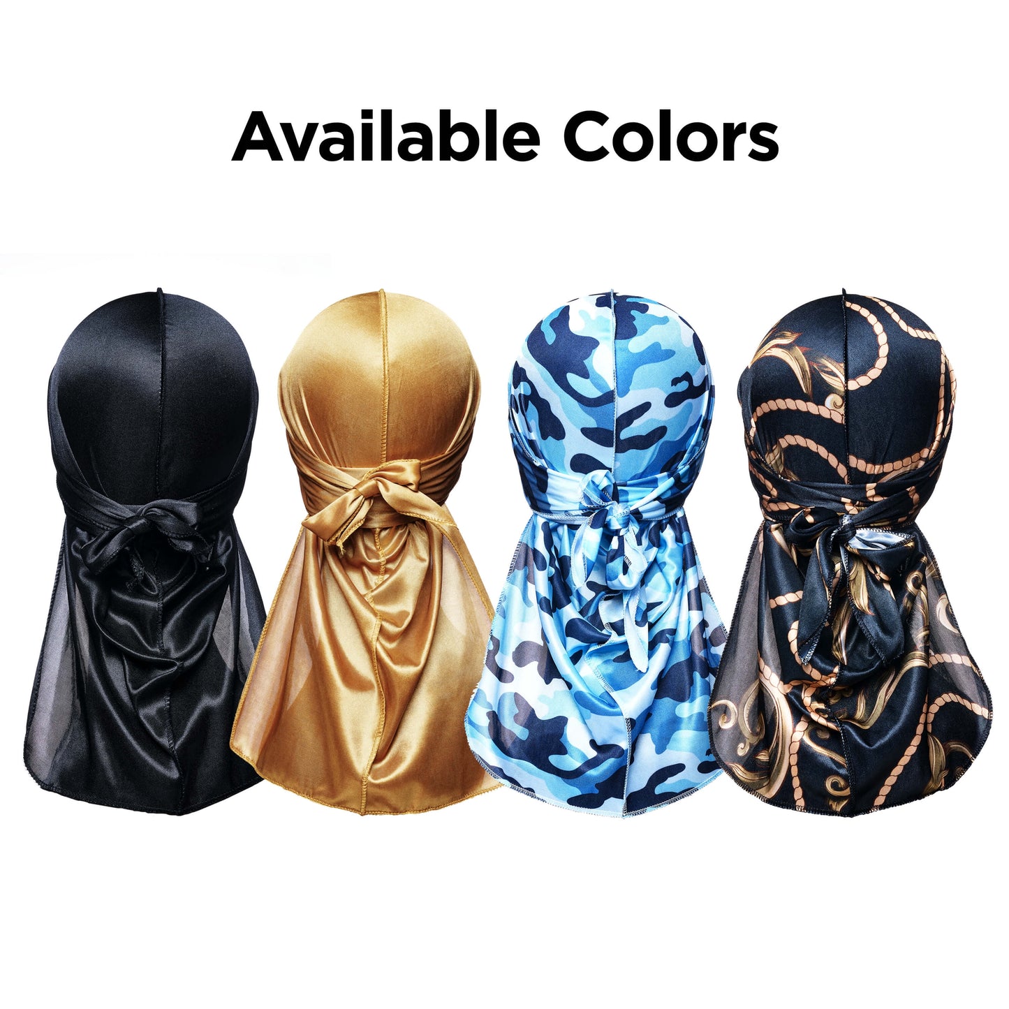 KISS Colors & Care Power Wave Satin Durag, Black, Unisex