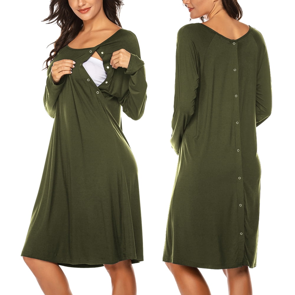 Avidlove Women’s Nursing/Delivery/Labor Nightgown Long Sleeve Matern