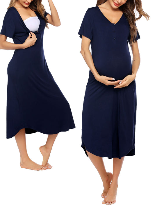 Avidlove Womens Maternity Nightgown for Hospital Pregnancy Long Nightg