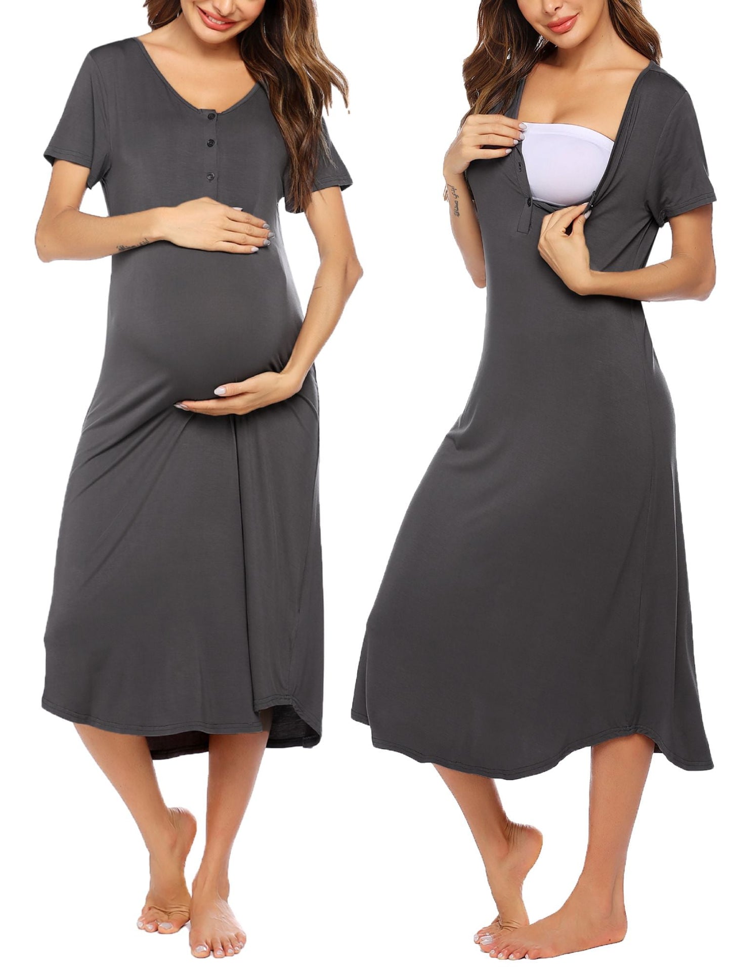 Avidlove Womens Maternity Nightgown for Hospital Pregnancy Long Nightg