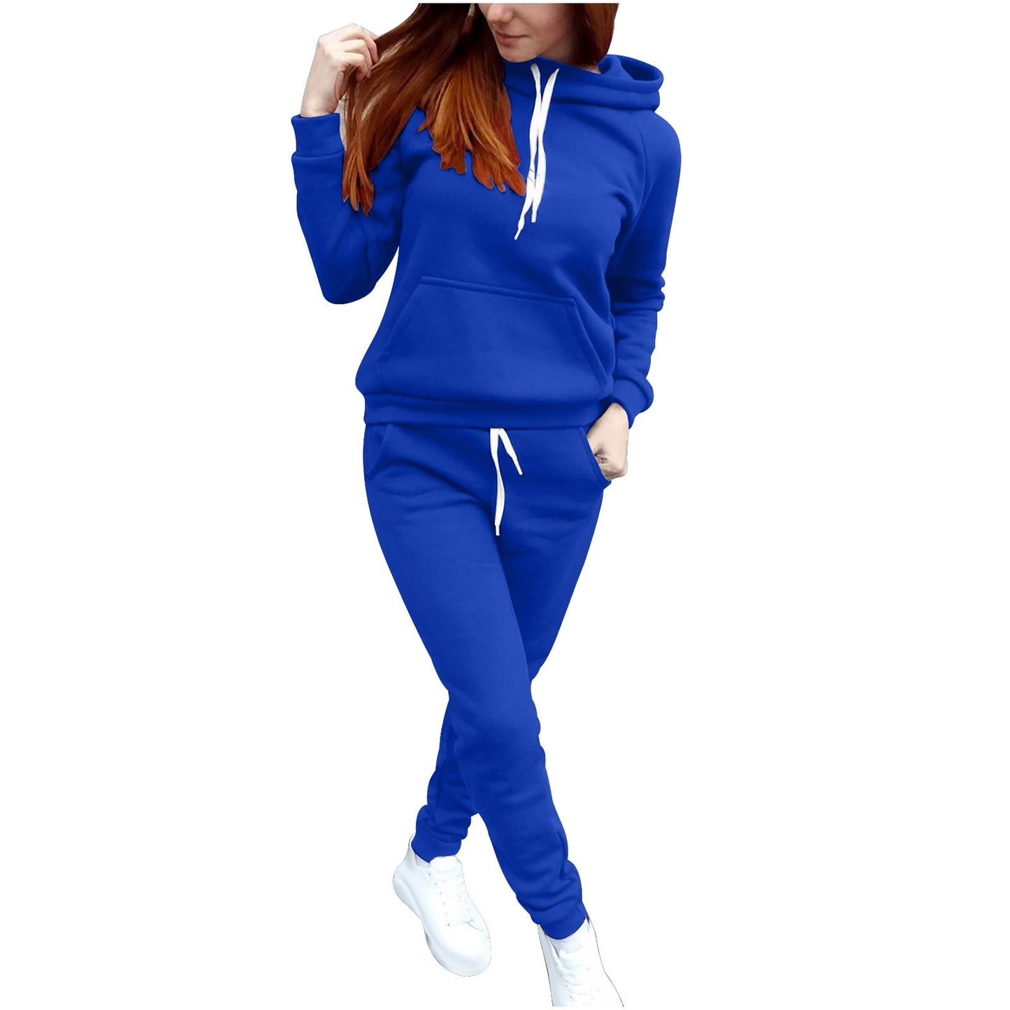 BLVB Women Jogger Outfit Matching Sweat Suits Long Sleeve Hooded Sweat