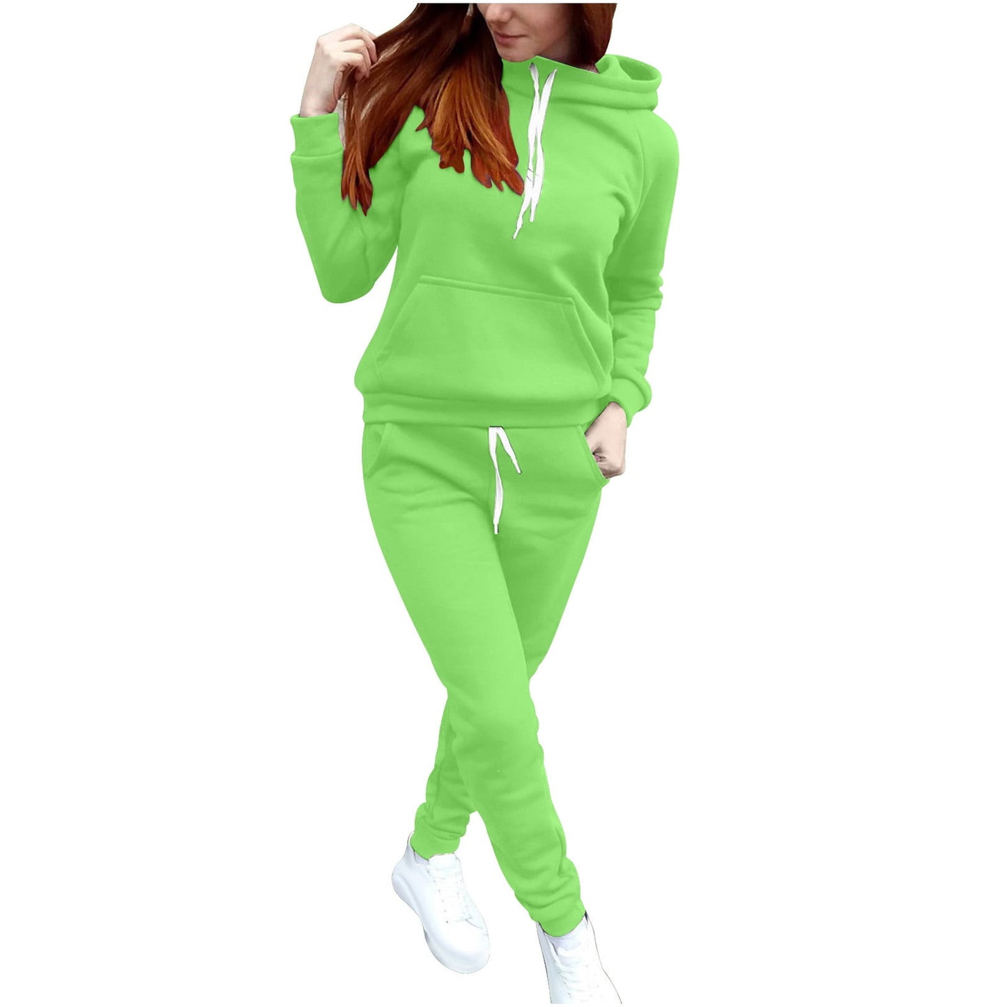 BLVB Women Jogger Outfit Matching Sweat Suits Long Sleeve Hooded Sweat