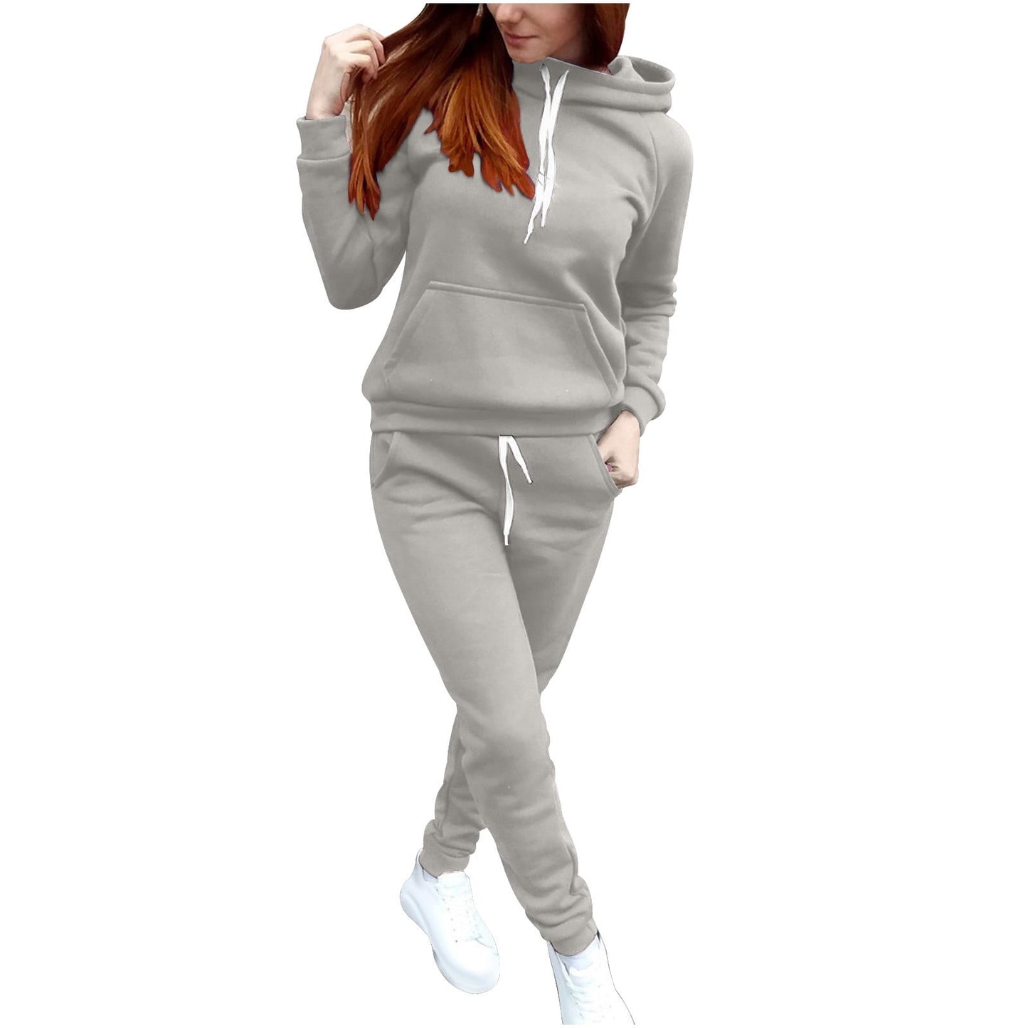 BLVB Women Jogger Outfit Matching Sweat Suits Long Sleeve Hooded Sweat