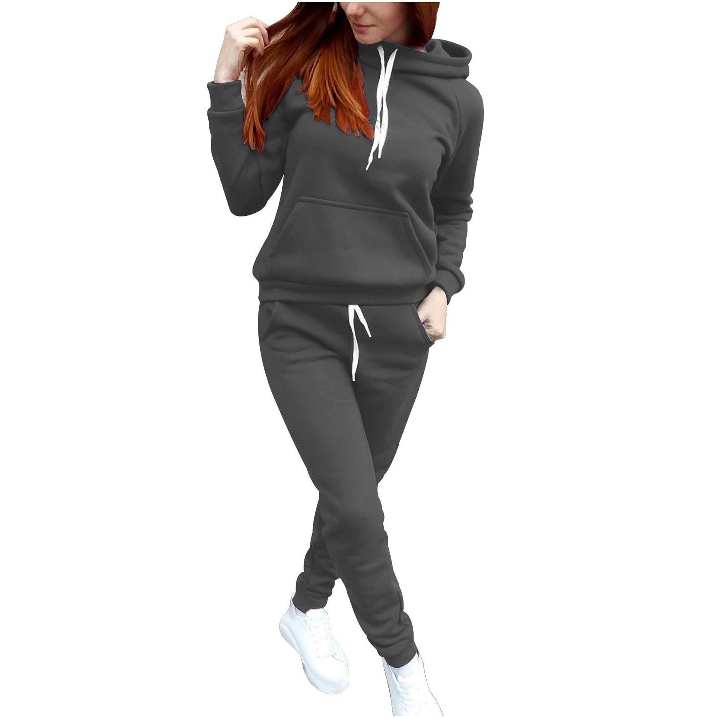 BLVB Women Jogger Outfit Matching Sweat Suits Long Sleeve Hooded Sweat