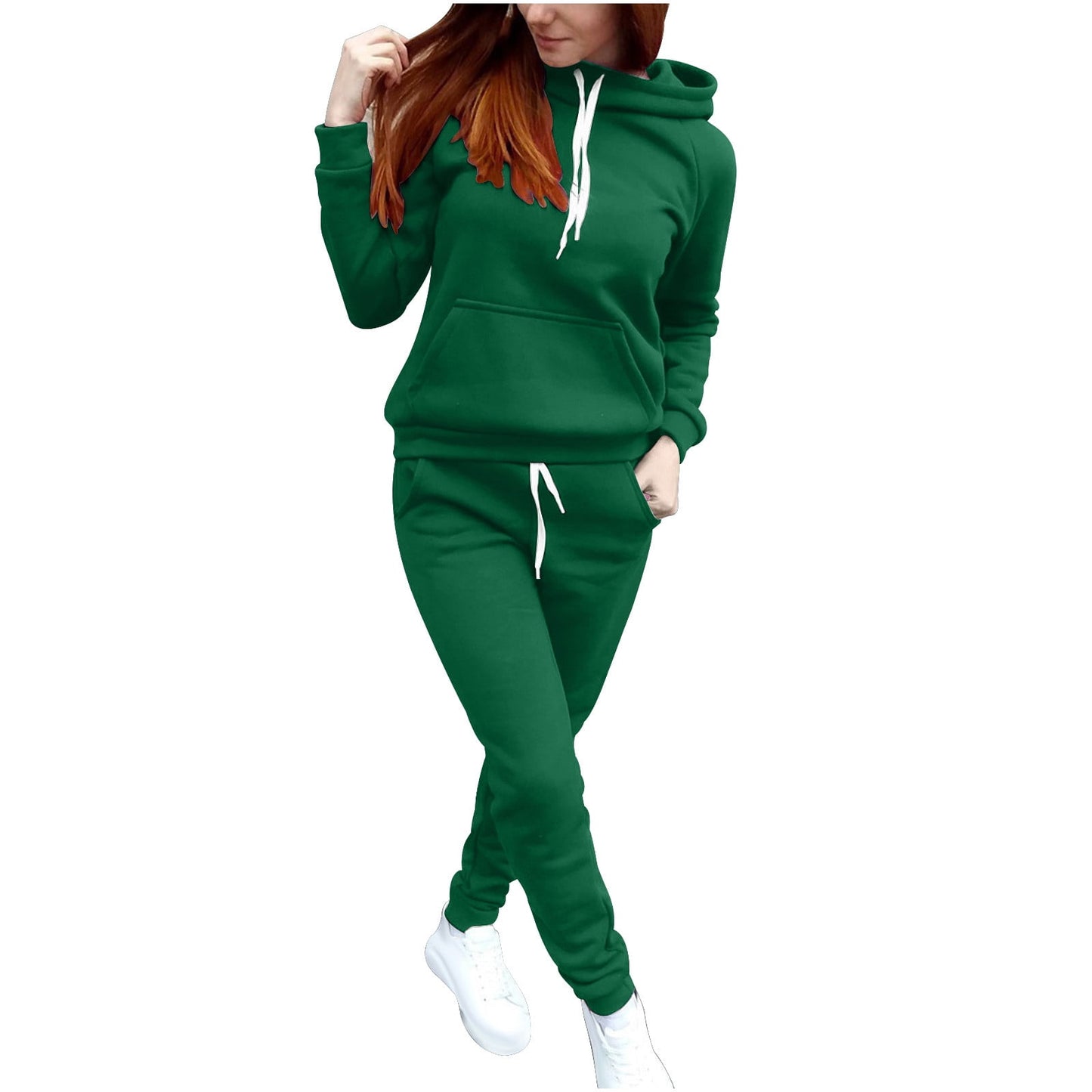 BLVB Women Jogger Outfit Matching Sweat Suits Long Sleeve Hooded Sweat