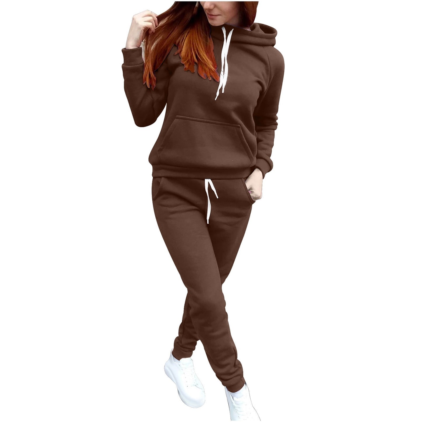 Besolor Women Jogger Outfit Matching Sweat Suits Long Sleeve Hooded Sw