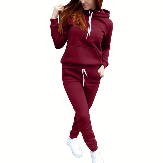 Besolor Women Jogger Outfit Matching Sweat Suits Long Sleeve Hooded Sw