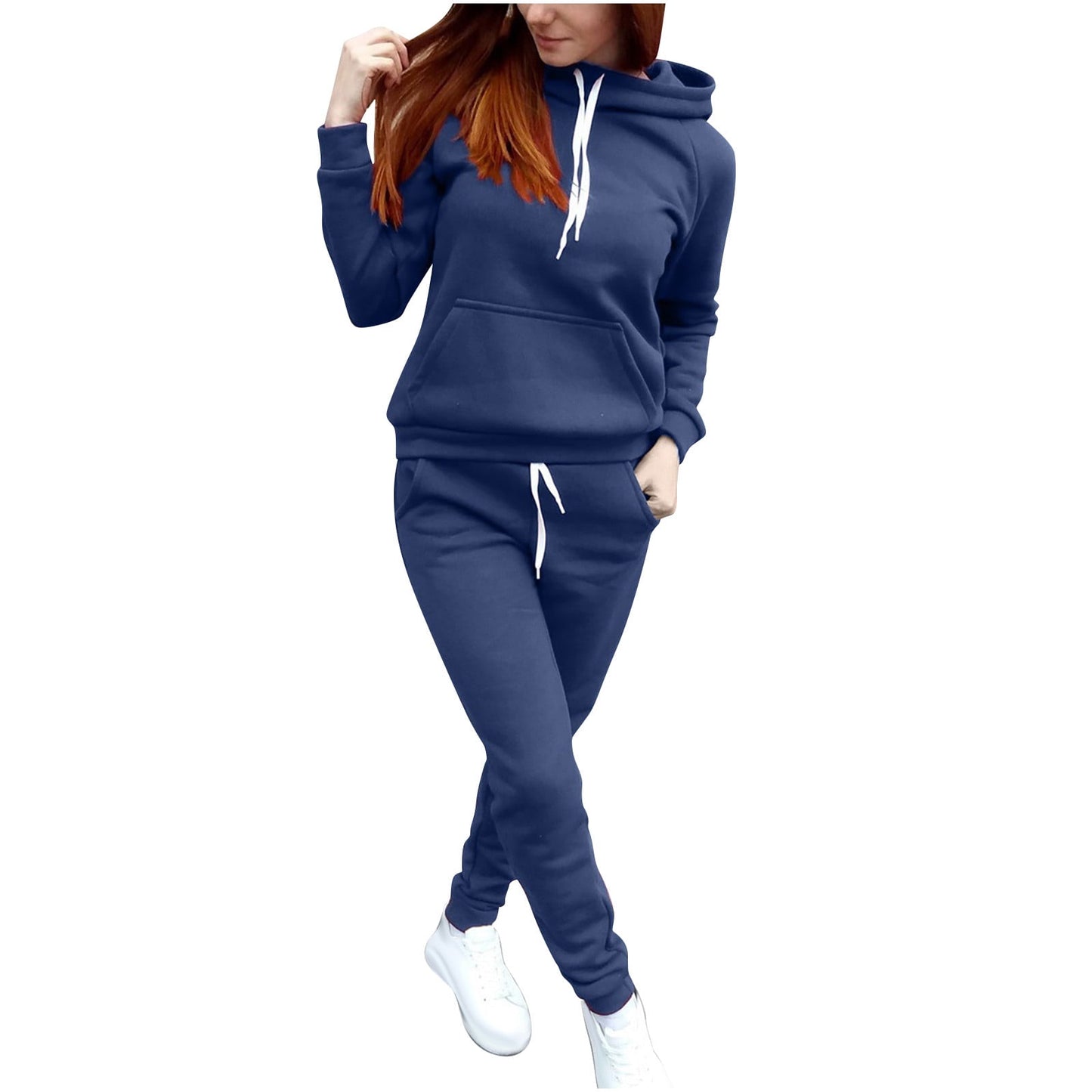 Besolor Women Jogger Outfit Matching Sweat Suits Long Sleeve Hooded Sw