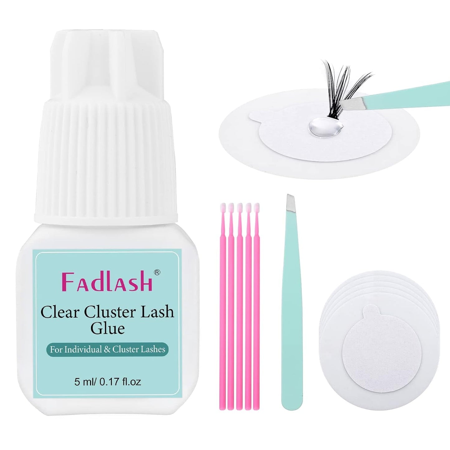 Fadlash Cluster Lash Glue Individual Lash Glue 3-5S for Beginners 7-15