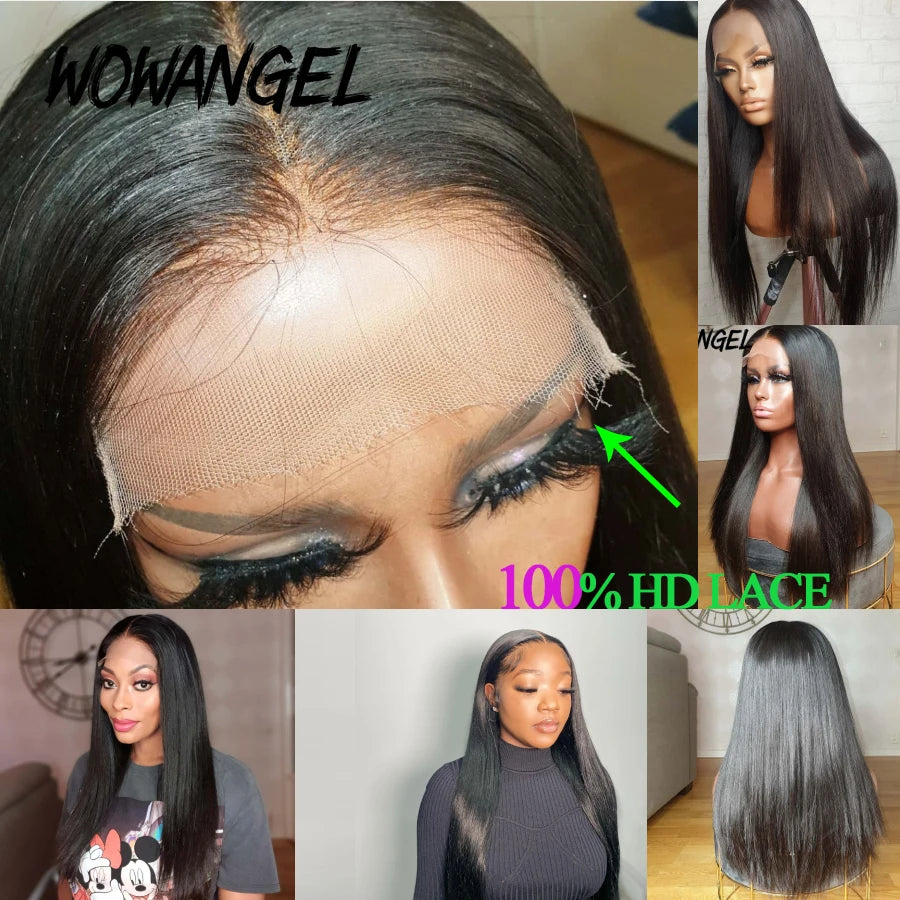 HD invisible Lace Closure 30 Inch Virgin Human Hair Bone Straight Weave Bundles with Closure Silky Hair 3/4 pieces Extensions