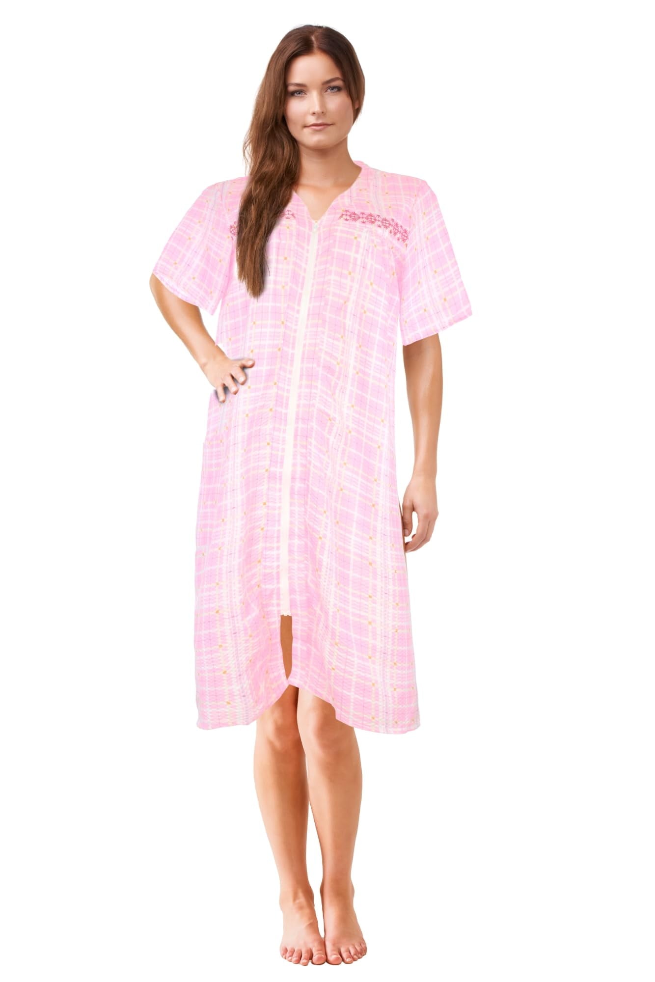 JEFFRICO Womens Dusters For Women Zipper Front Housecoat Lounger Duste