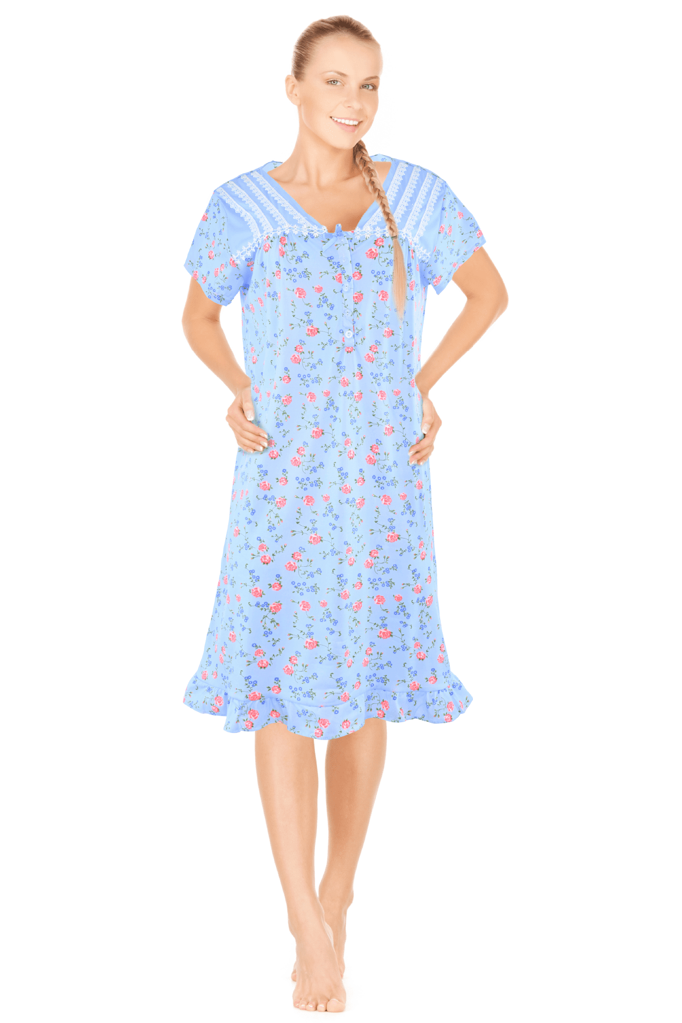 JEFFRICO Womens Nightgowns Sleepwear Soft Pajama Dress Nightshirts Plu