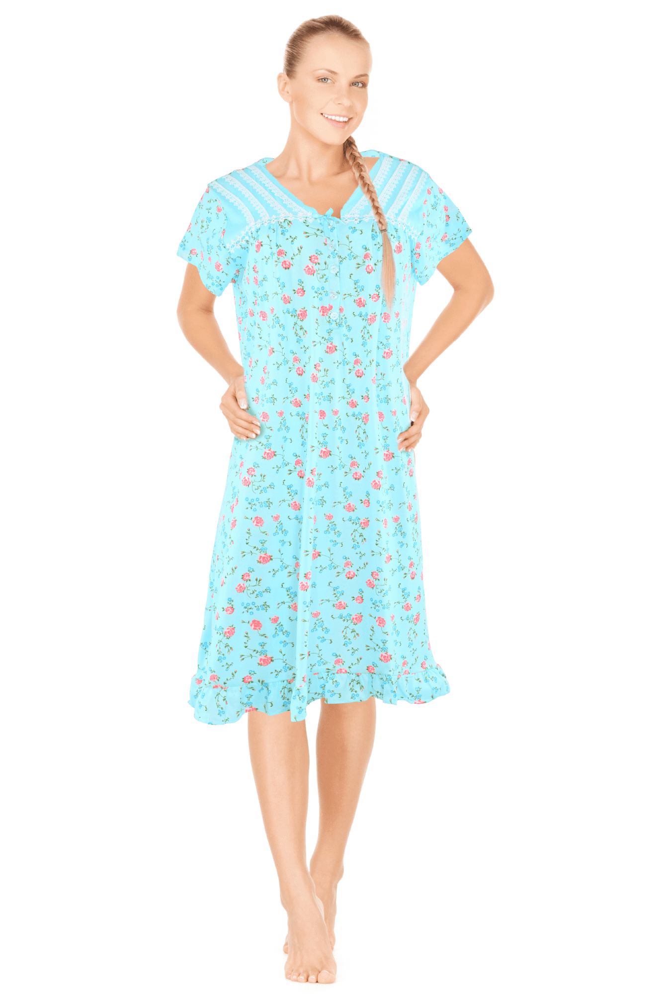 JEFFRICO Womens Nightgowns Sleepwear Soft Pajama Dress Nightshirts Plu
