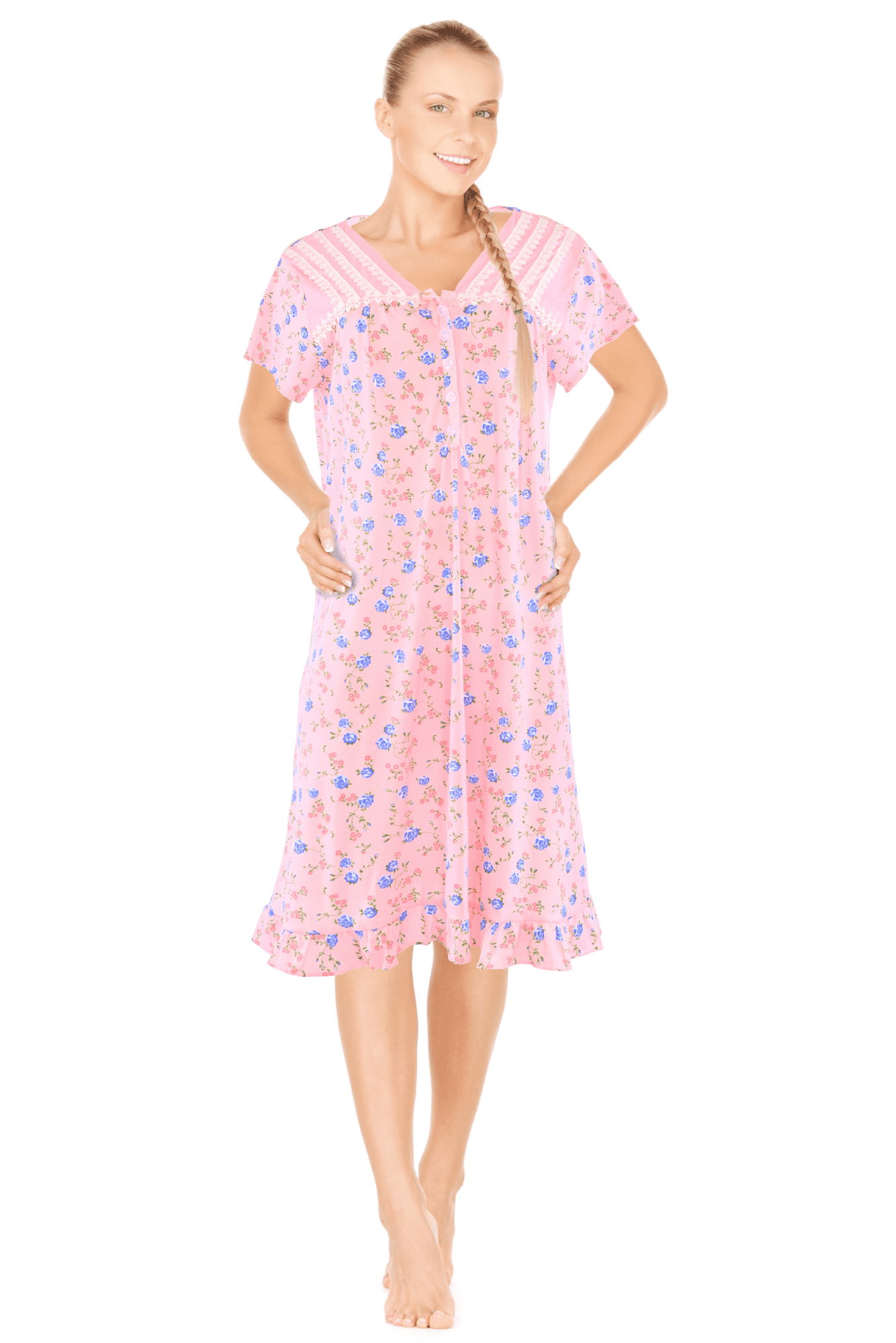 JEFFRICO Womens Nightgowns Sleepwear Soft Pajama Dress Nightshirts Plu