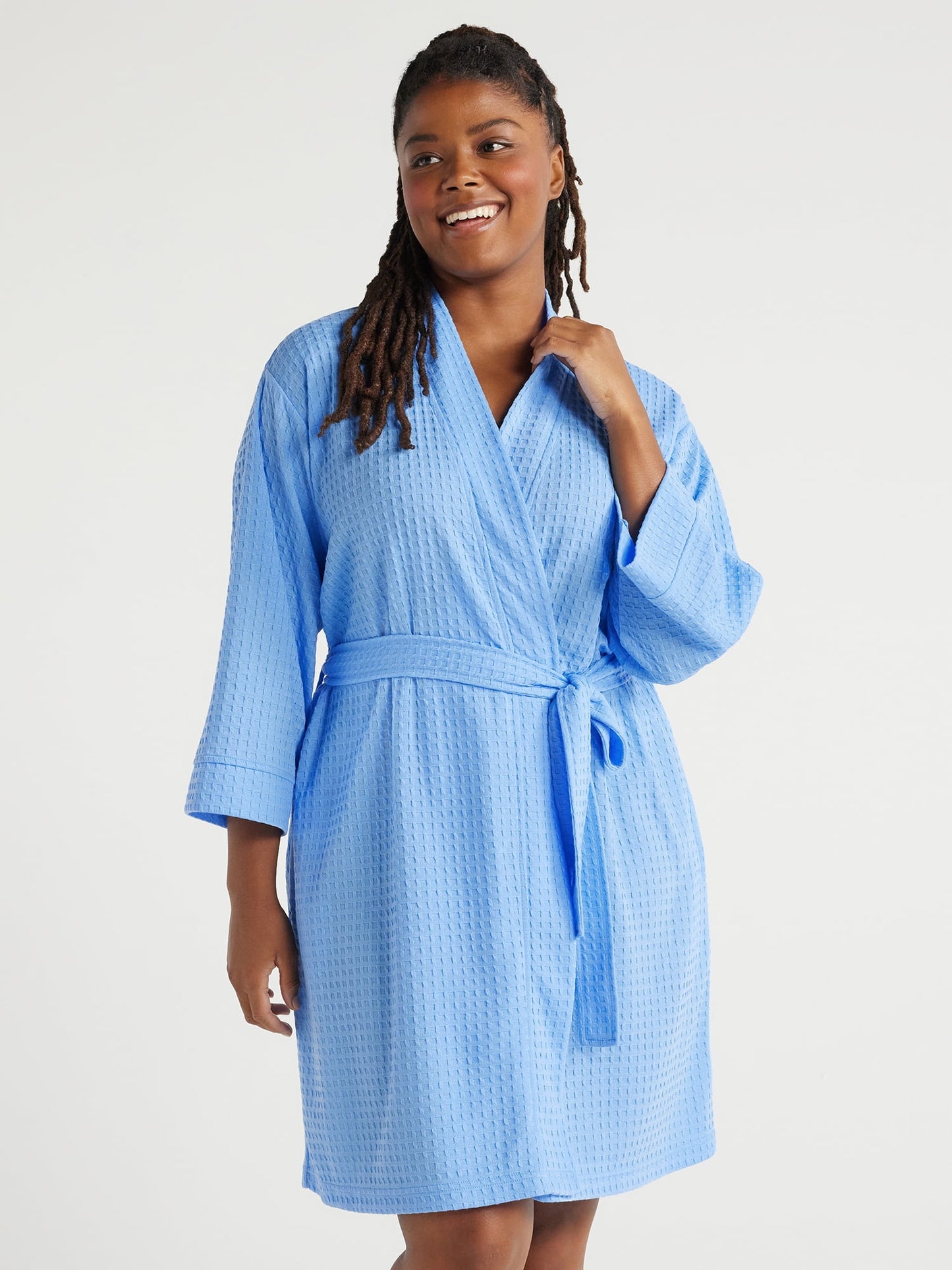Joyspun Women's Shawl Collar Knit Robe, Size S to 3X