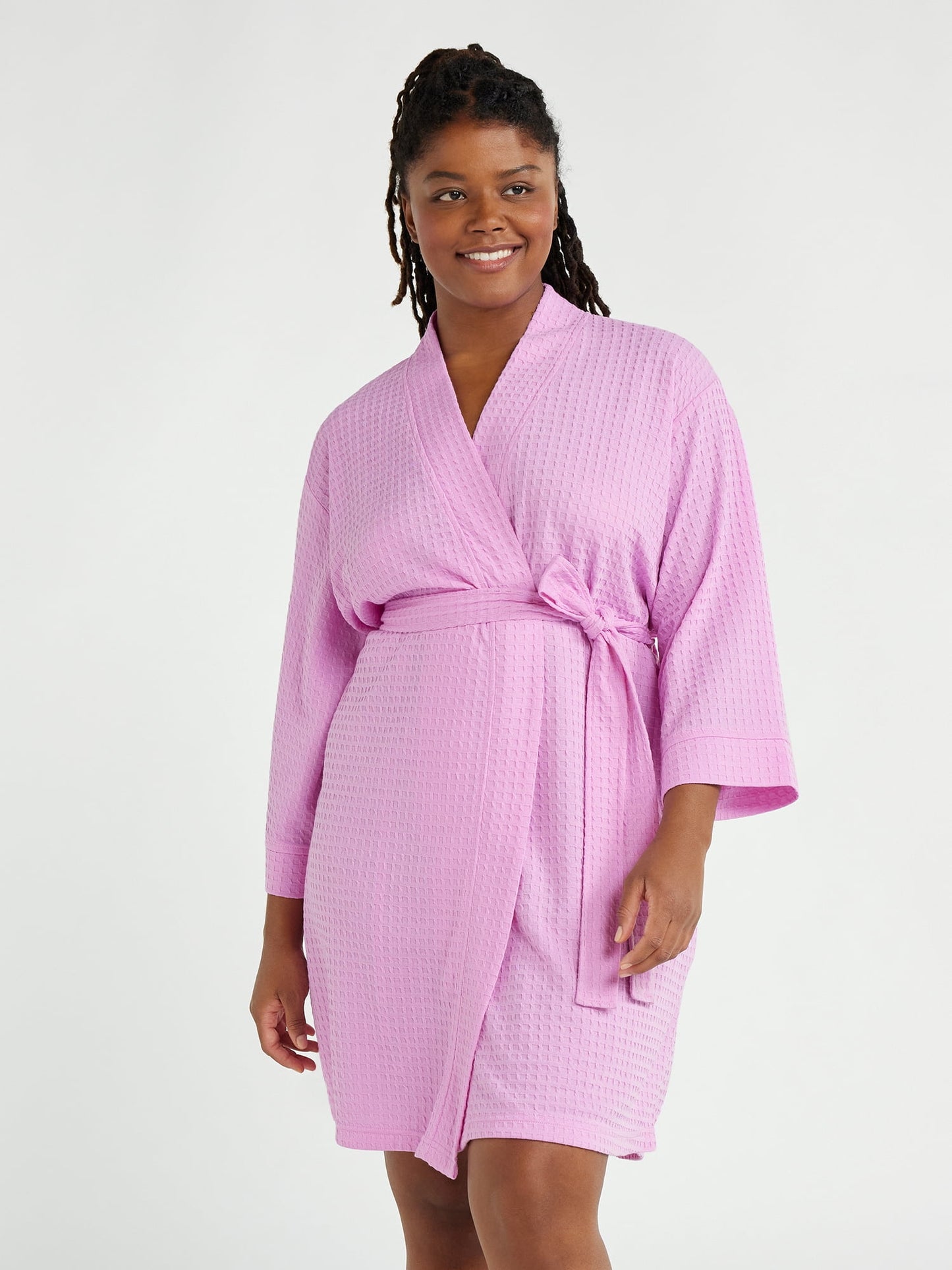 Joyspun Women's Shawl Collar Knit Robe, Size S to 3X