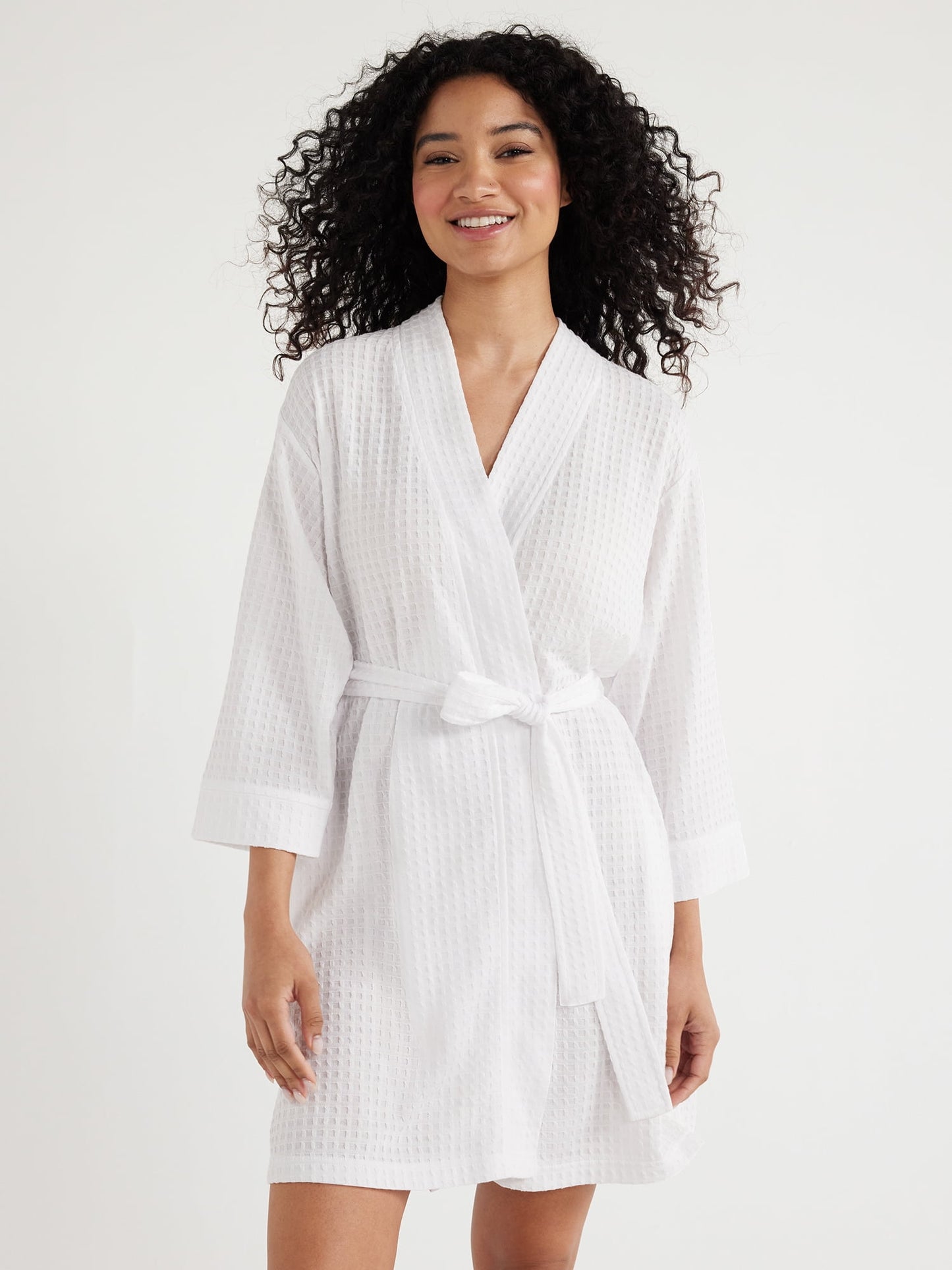 Joyspun Women's Shawl Collar Knit Robe, Size S to 3X