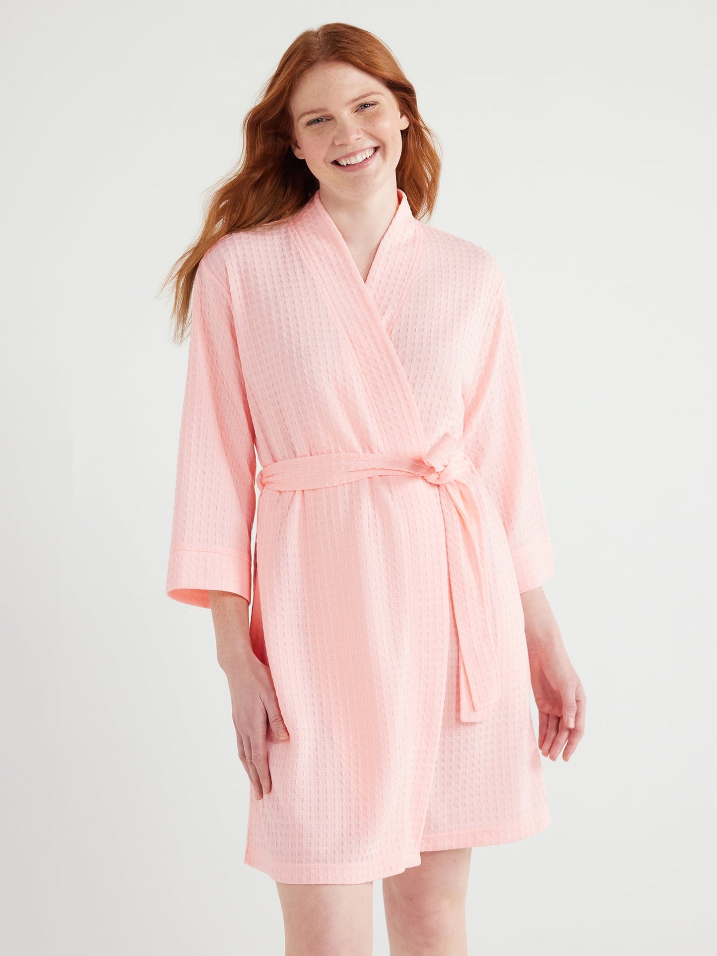 Joyspun Women's Shawl Collar Knit Robe, Size S to 3X