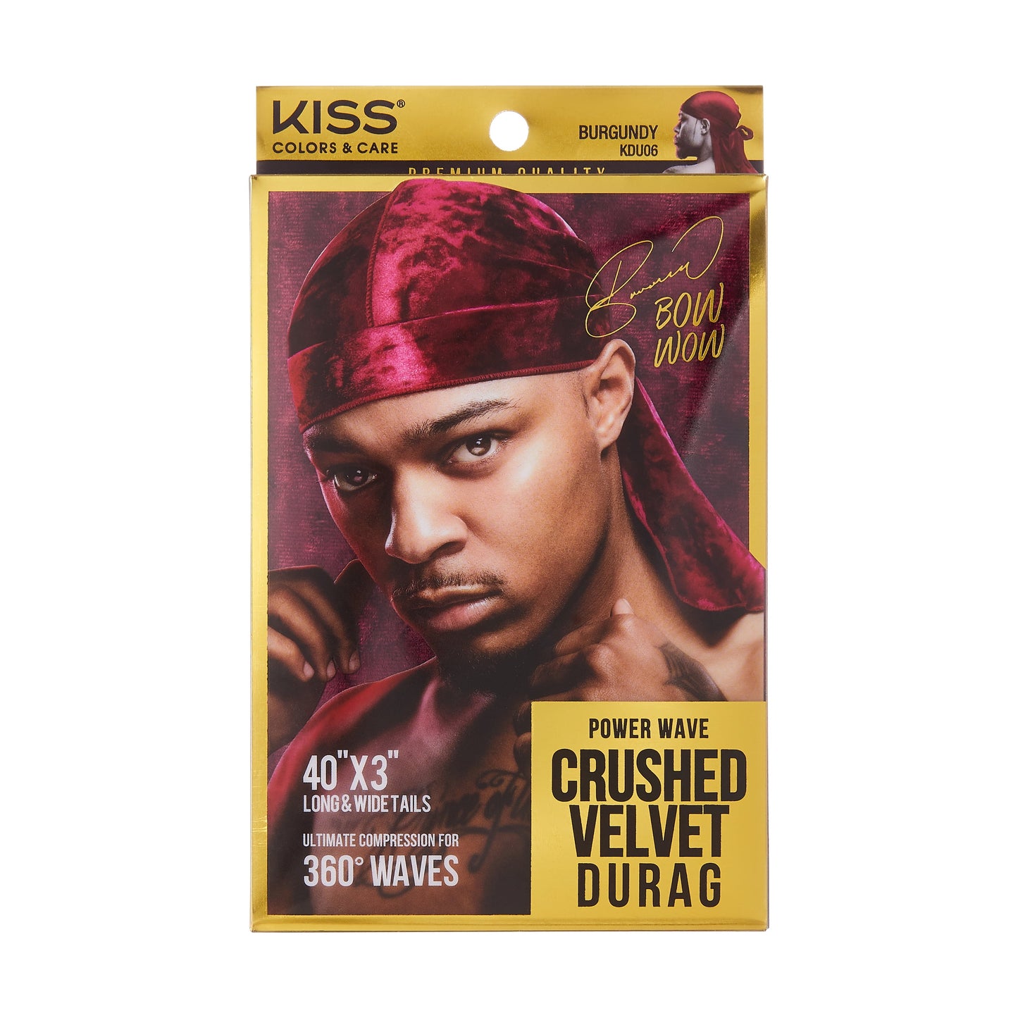 KISS Colors & Care Power Wave Satin Durag, Black, Unisex